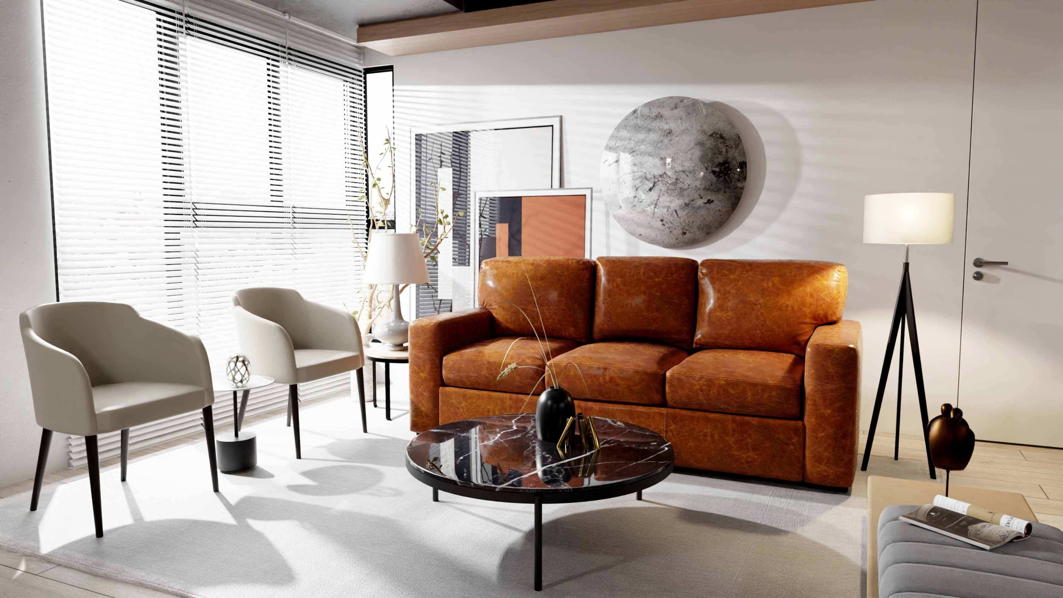 City Craft Leather Queen Size Sofa Sleeper - Image 5