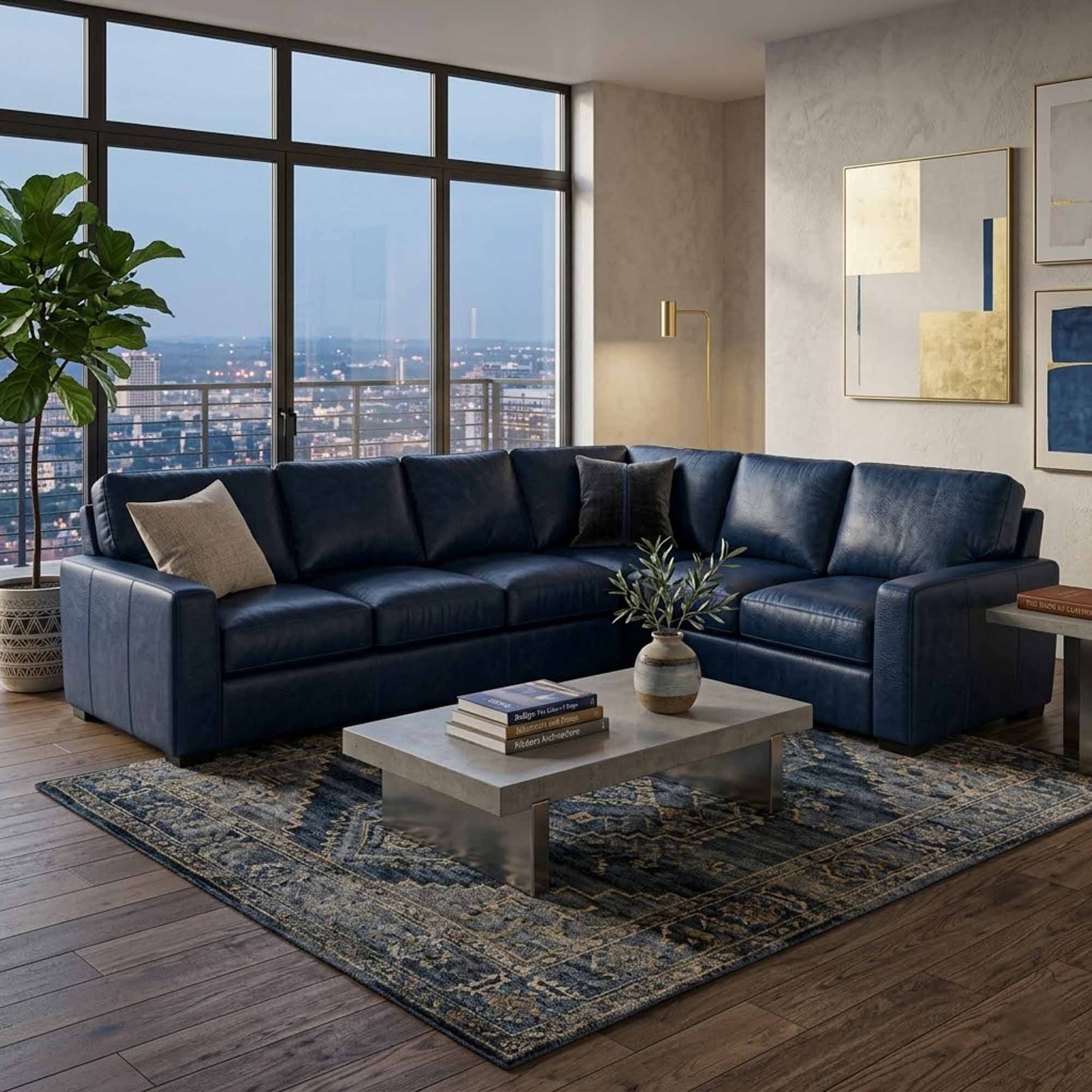 City Craft Leather Sectional - Image 5