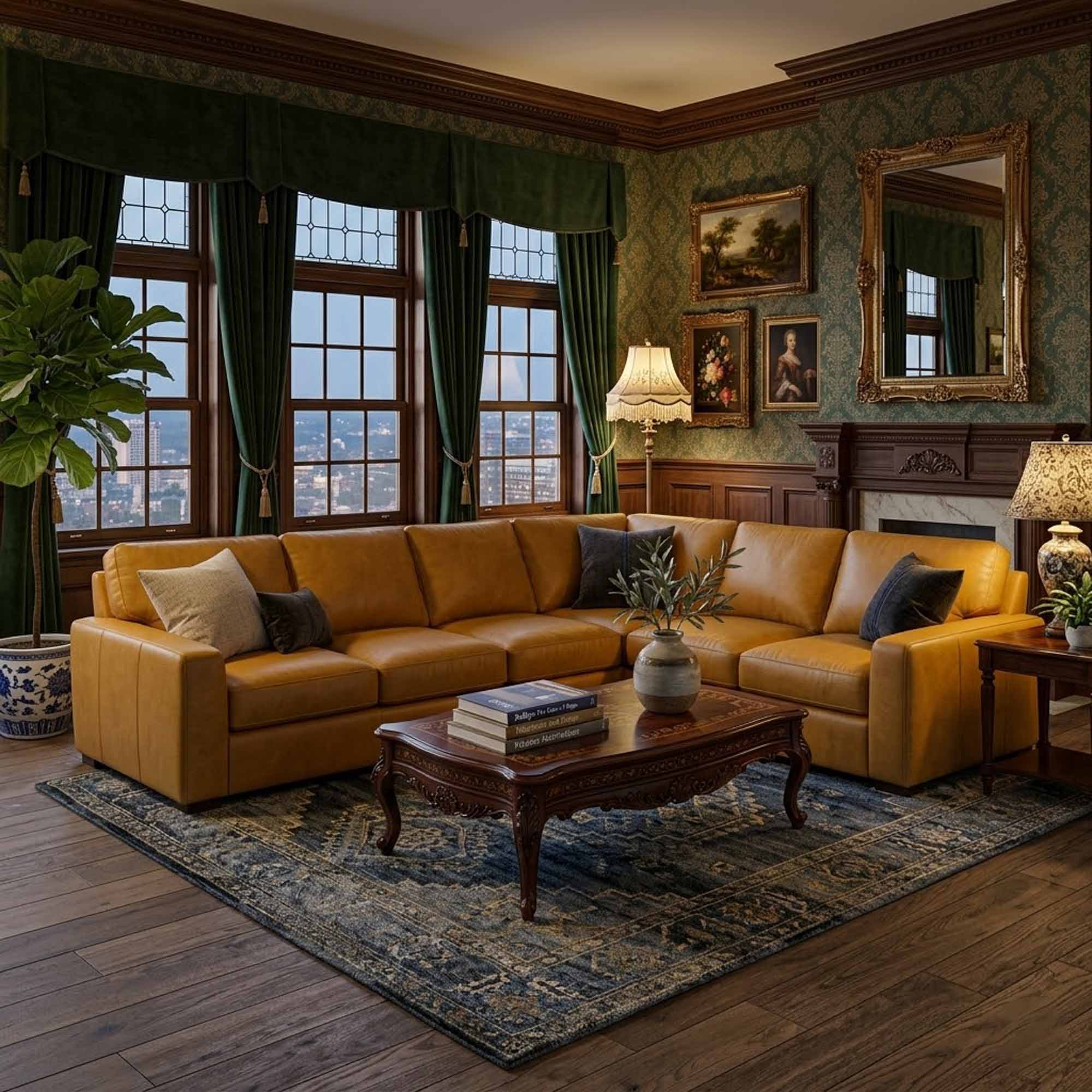 City Craft Leather Sectional - Image 6