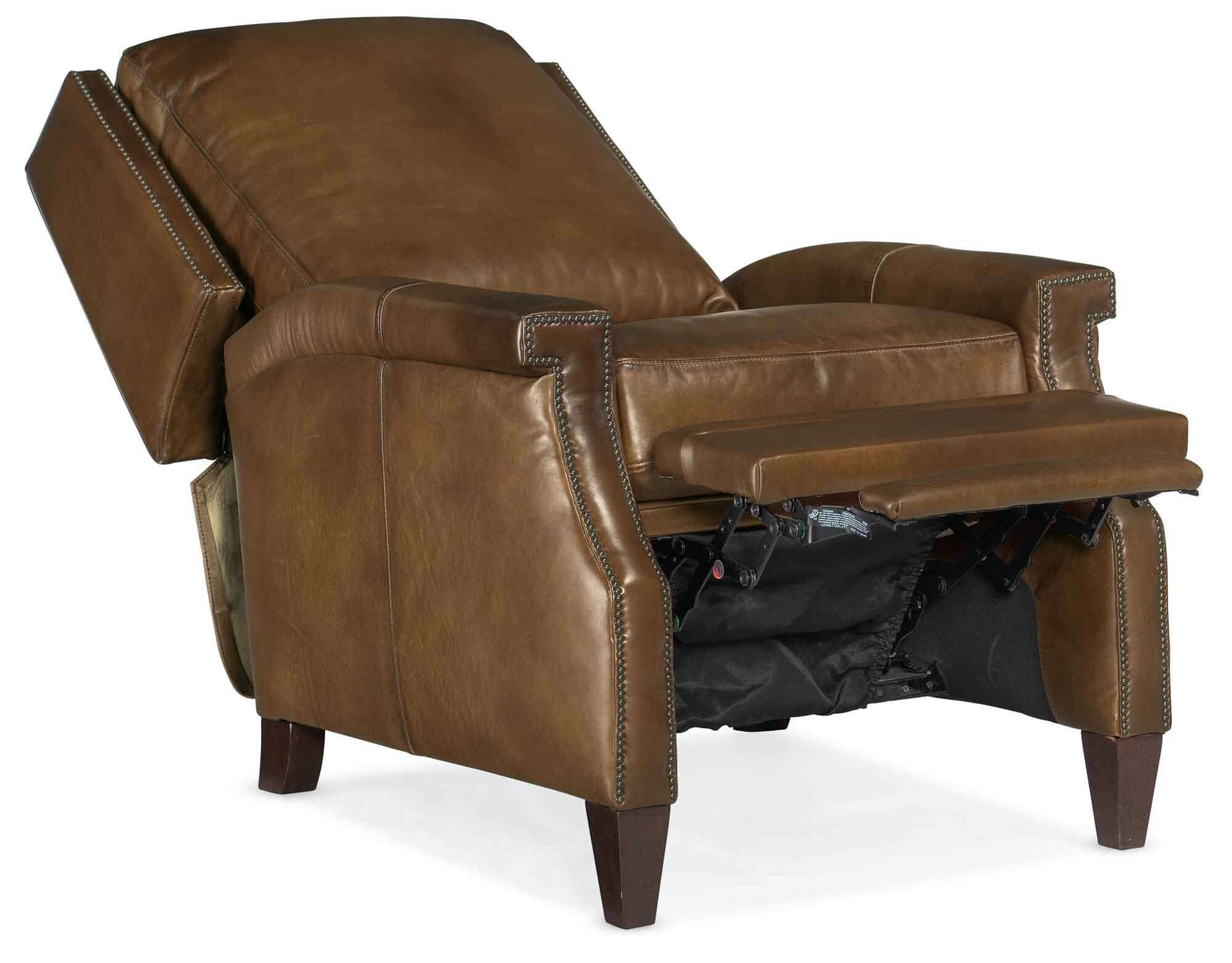 Cole Leather Recliner In Brown - Image 5