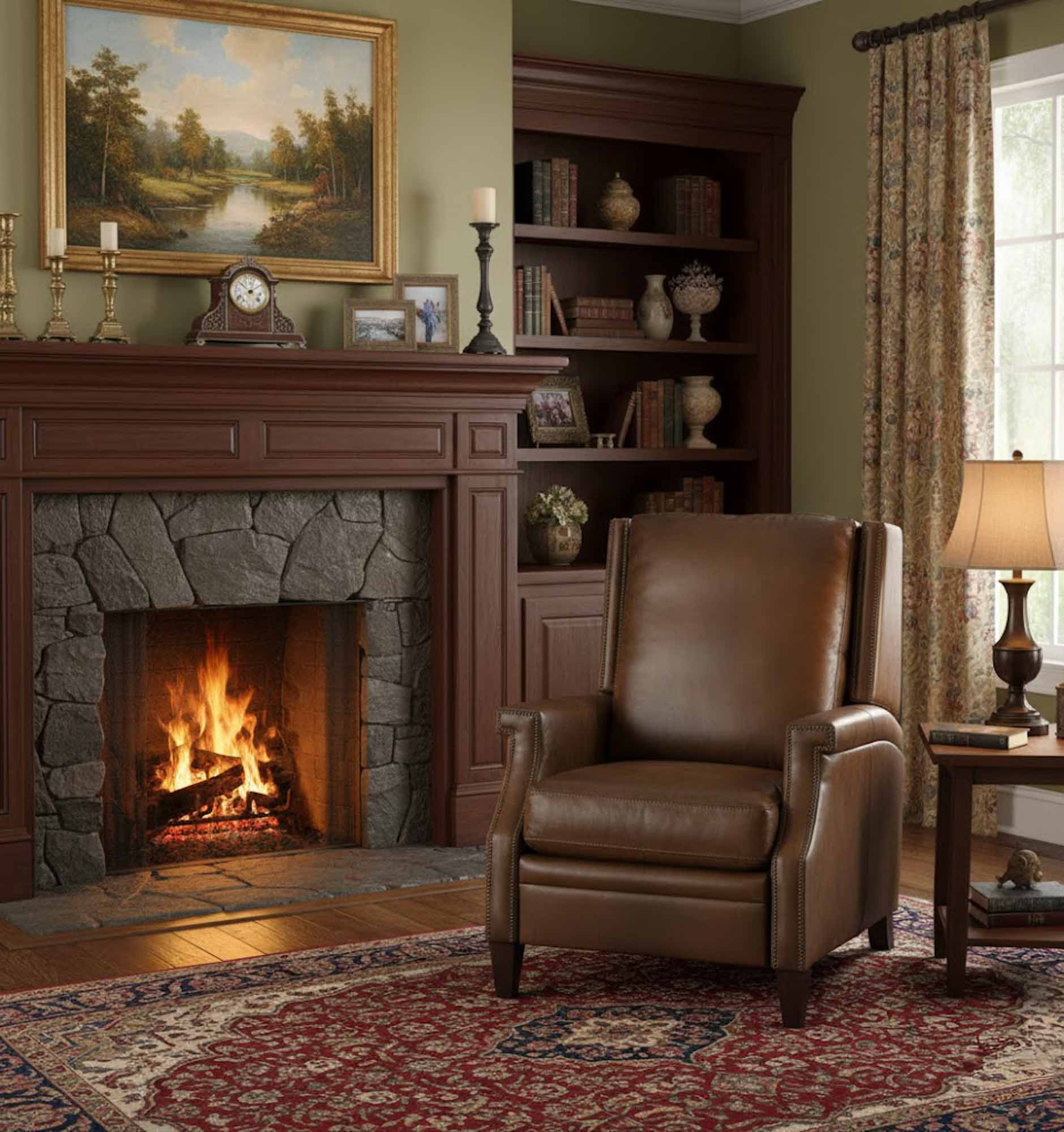Cole Leather Recliner In Brown - Image 7