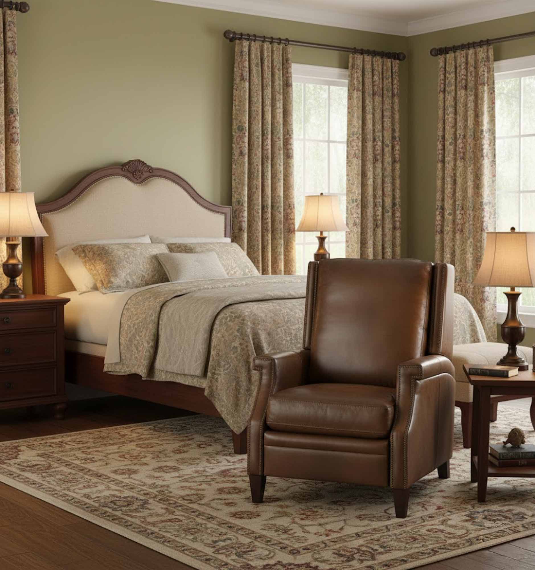 Cole Leather Recliner In Brown - Image 8