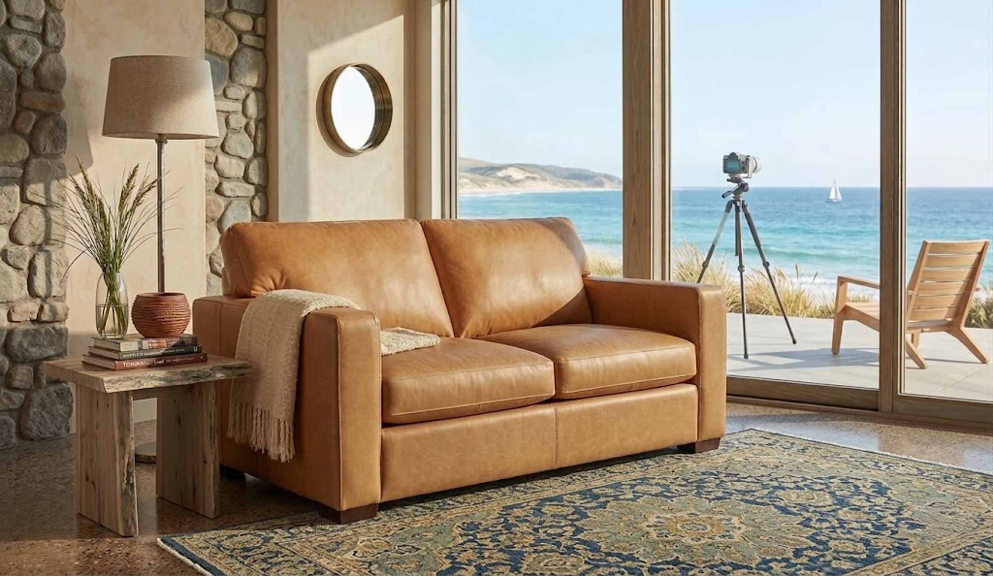 Colebrook Leather Loveseat - Image 10