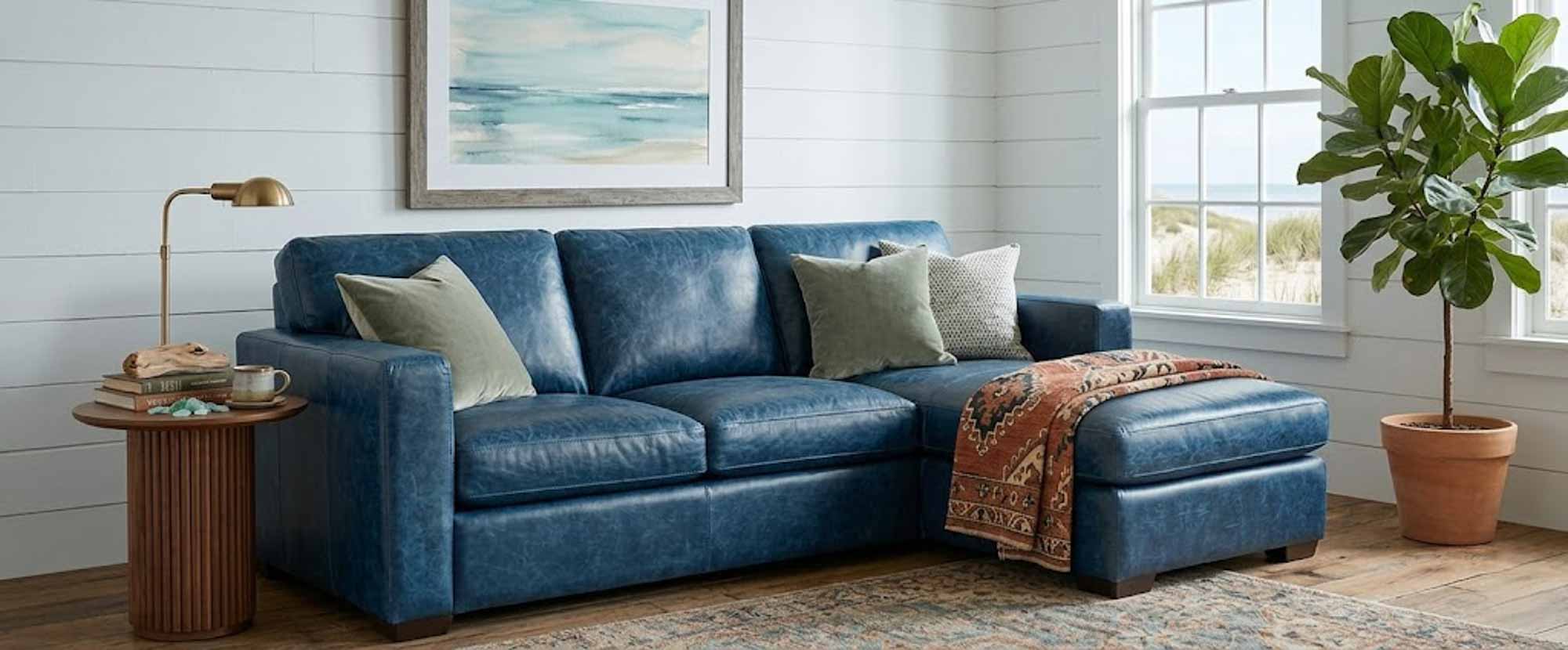 Colebrook Leather Sofa With Chaise - Image 8