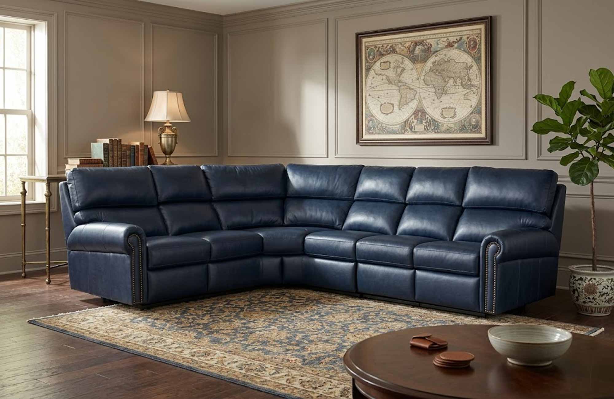 Connor Leather Reclining Sectional - Image 7