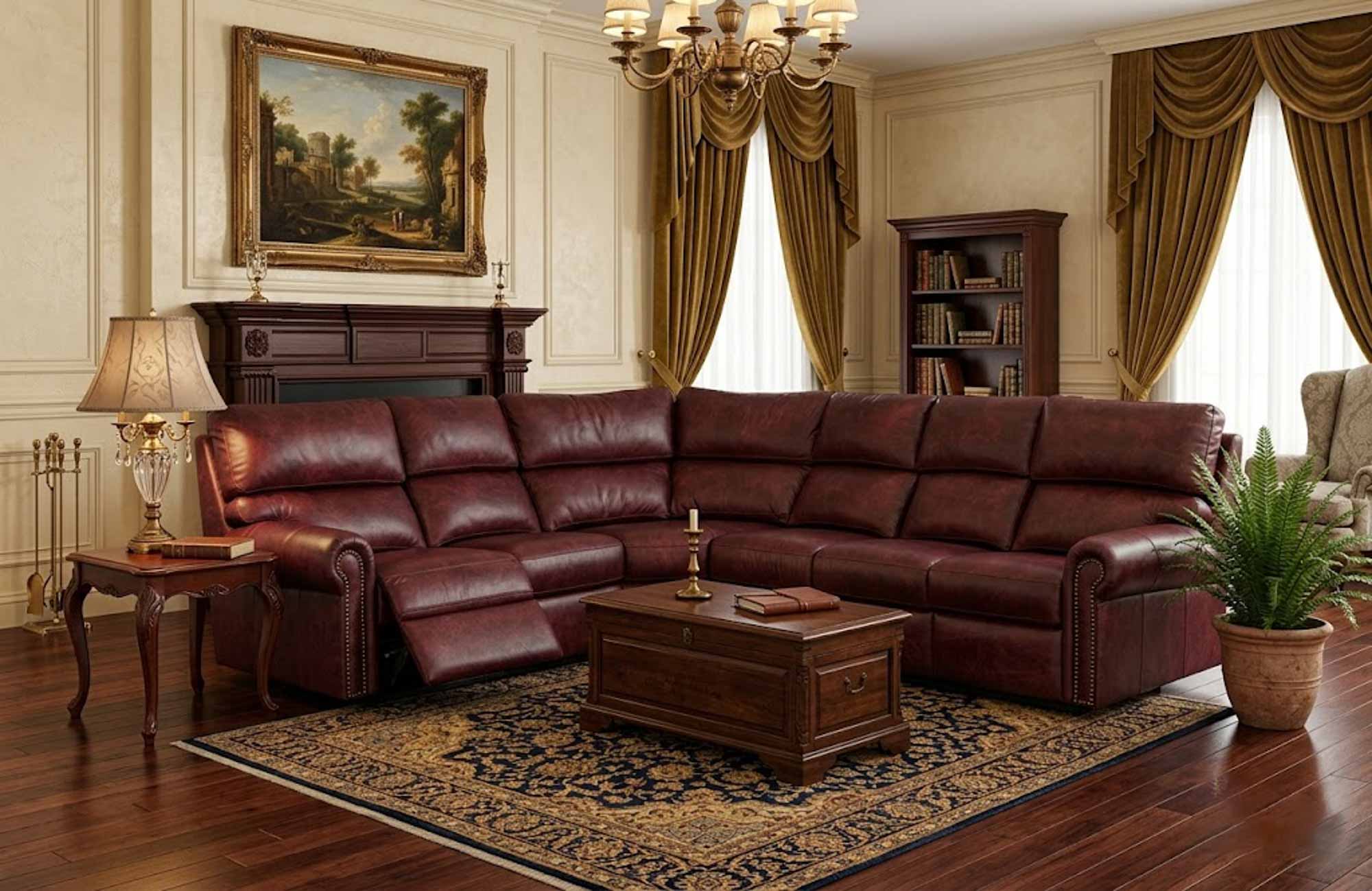 Connor Leather Reclining Sectional - Image 9