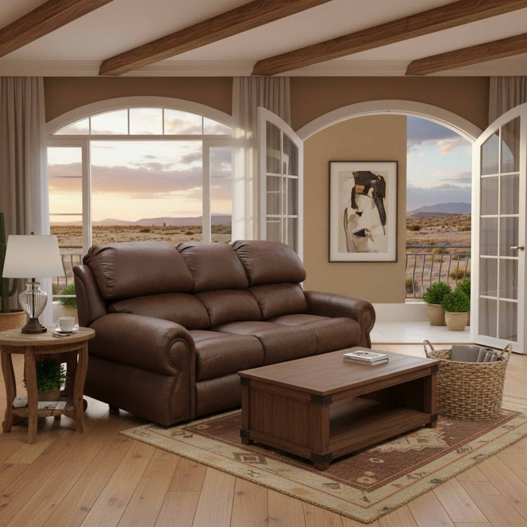 Cortina Leather Full Size Sofa Sleeper - Image 4
