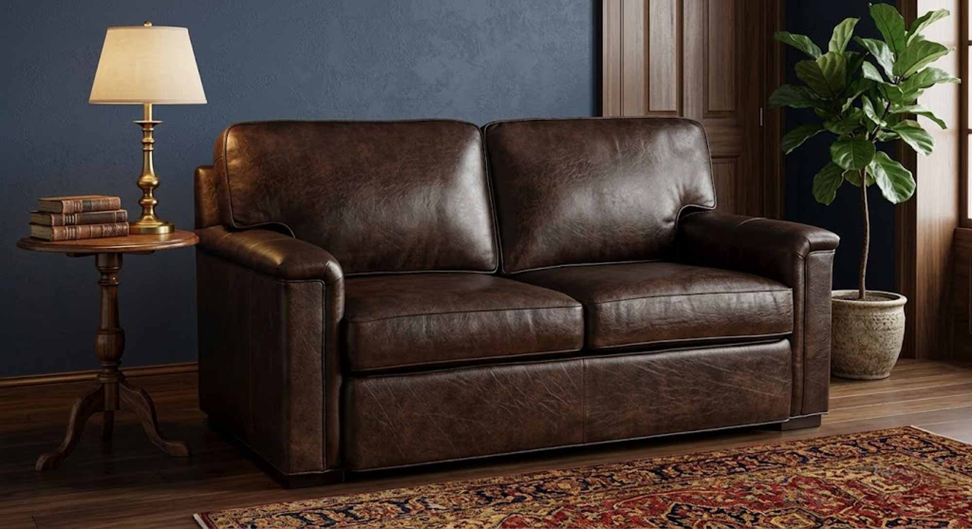 Craig Leather Loveseat - Image 2