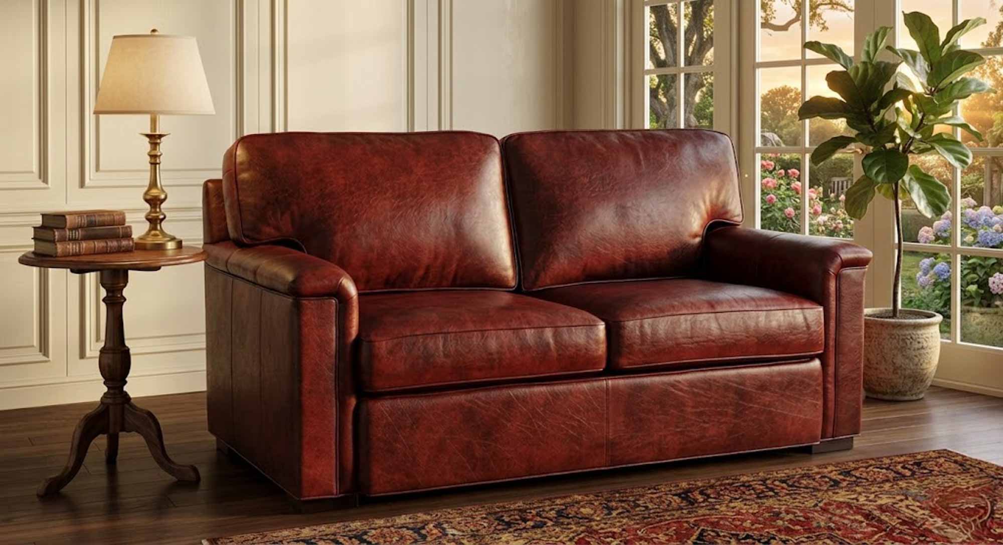 Craig Leather Loveseat - Image 3