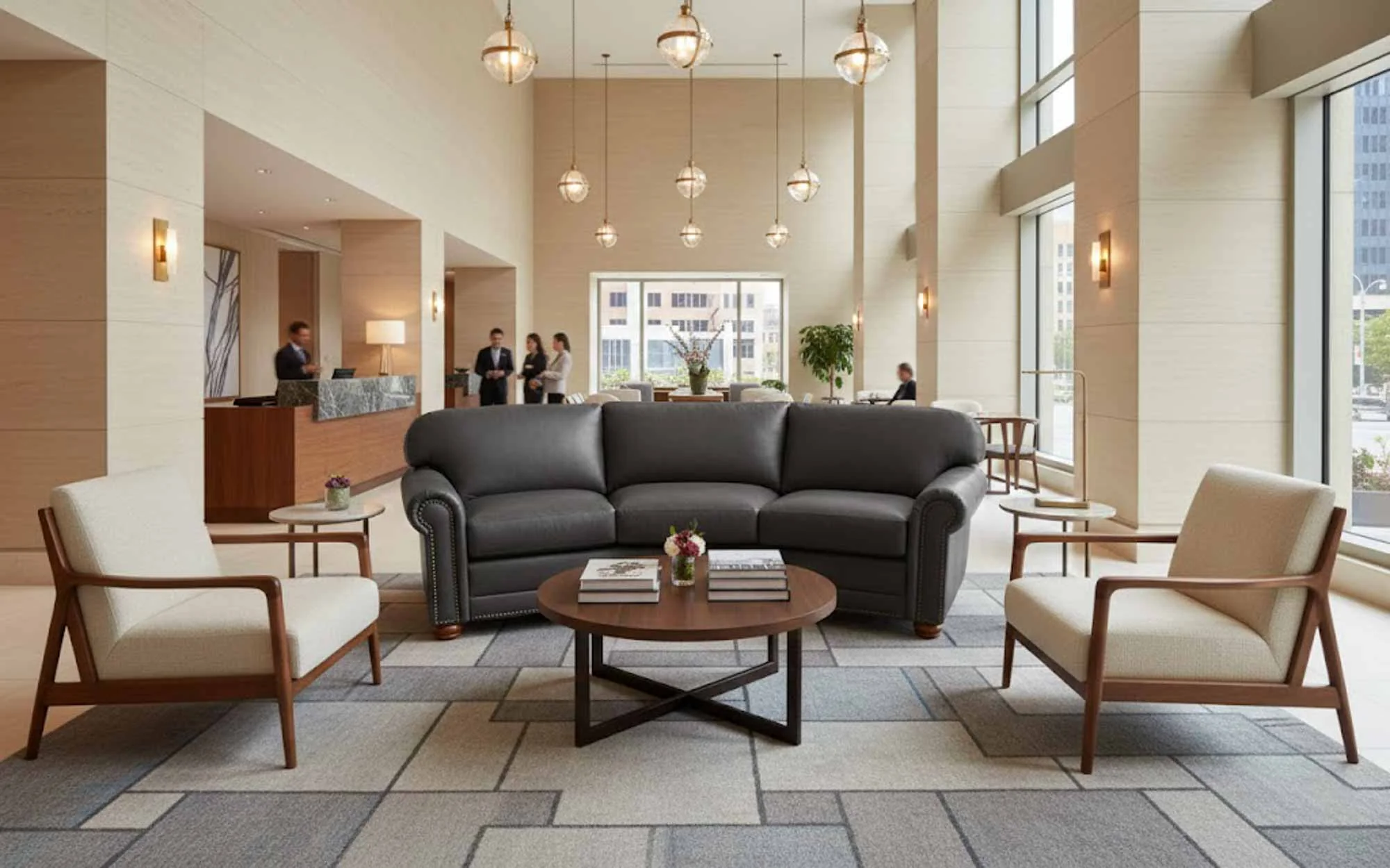 Dominion Leather Conversation Sofa - Image 3