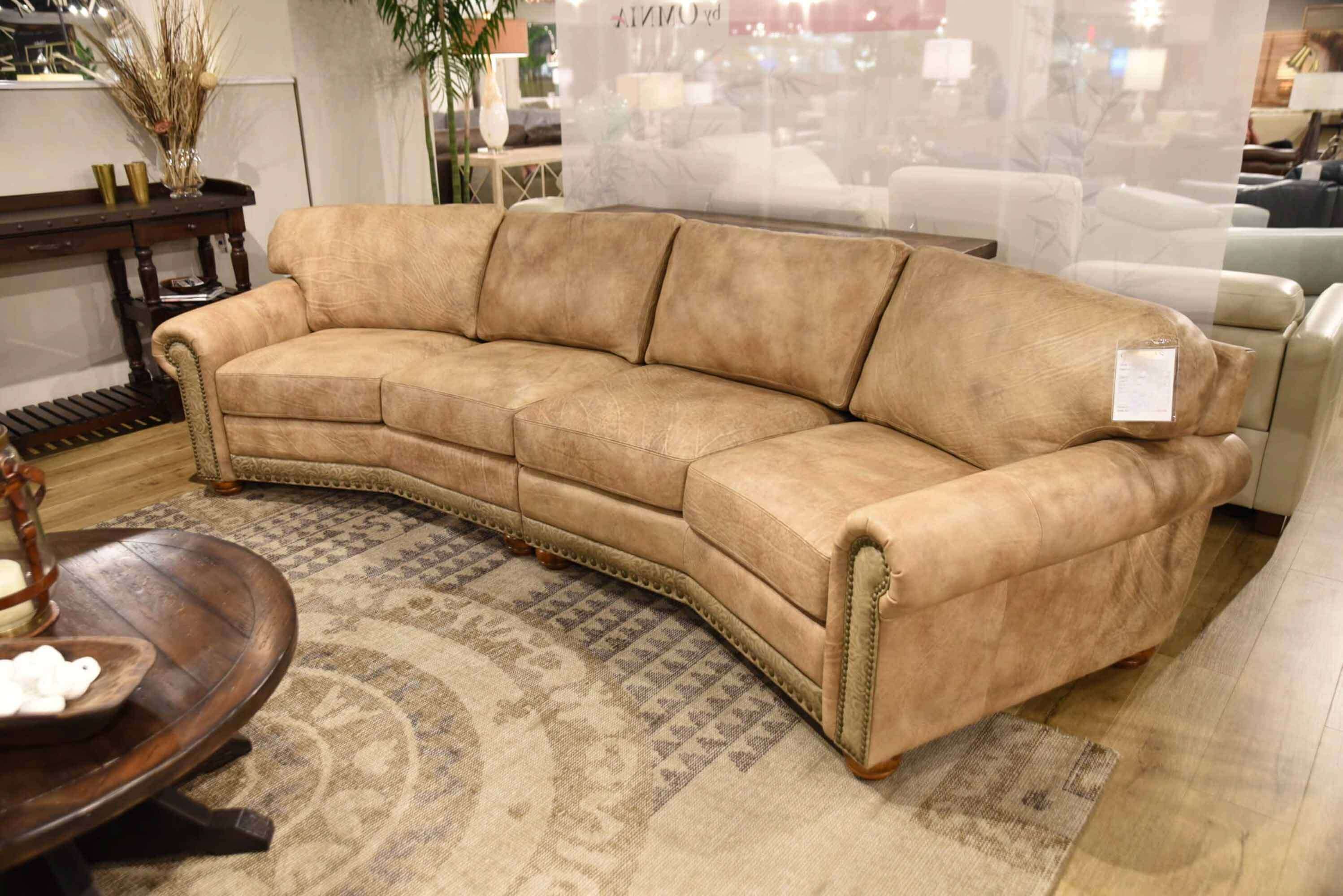 Dominion Leather Four Cushion Conversation Sofa - Image 6