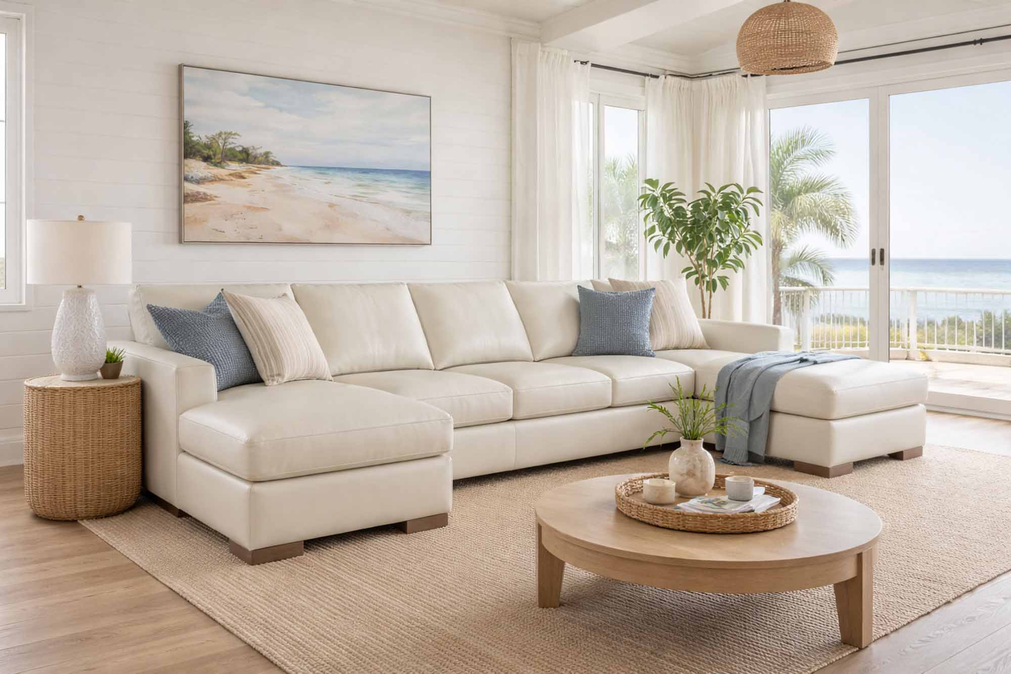 Donovan Leather Sofa With Chaise - Image 5