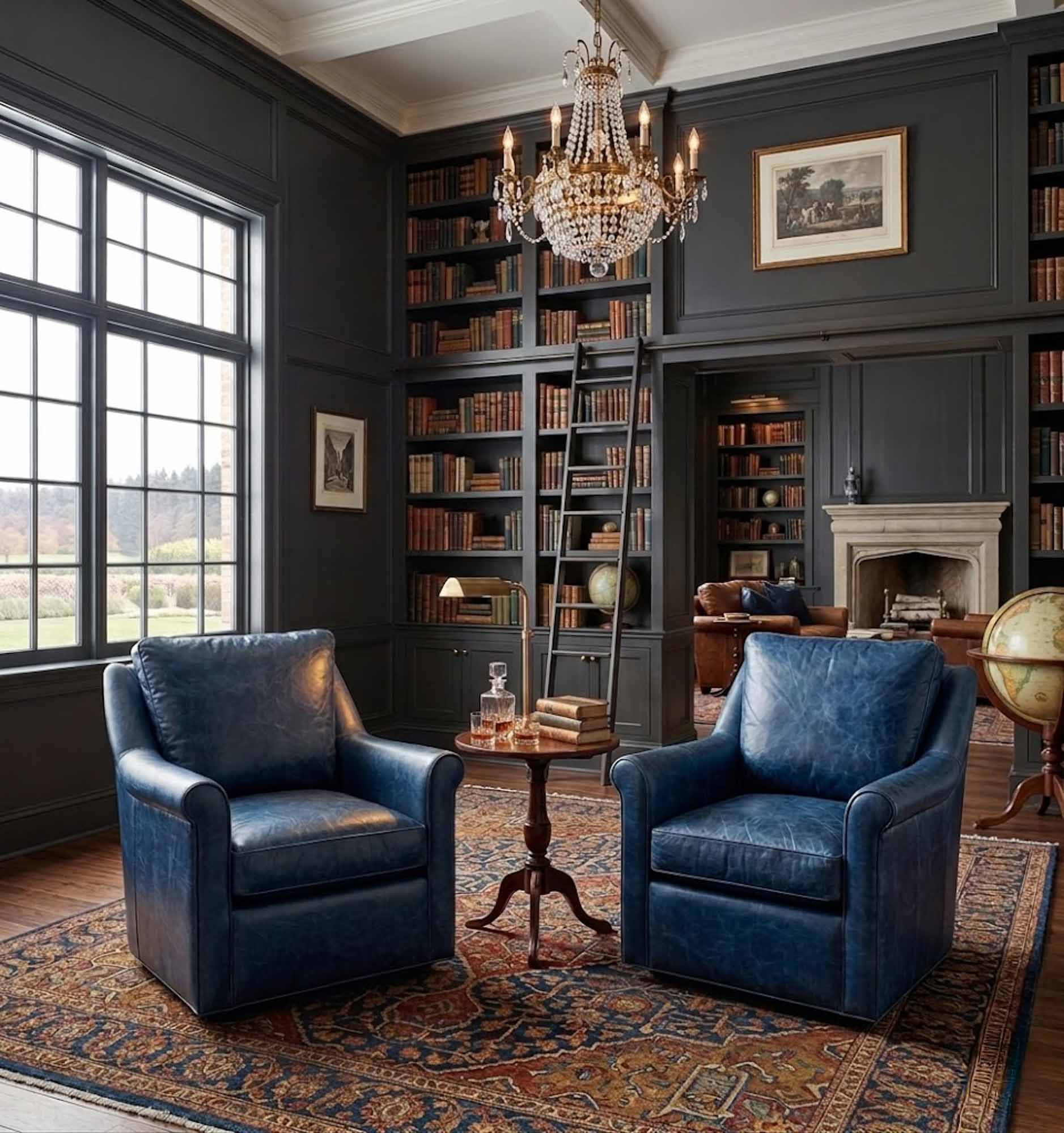 Ella Leather Swivel Chair - Image 4