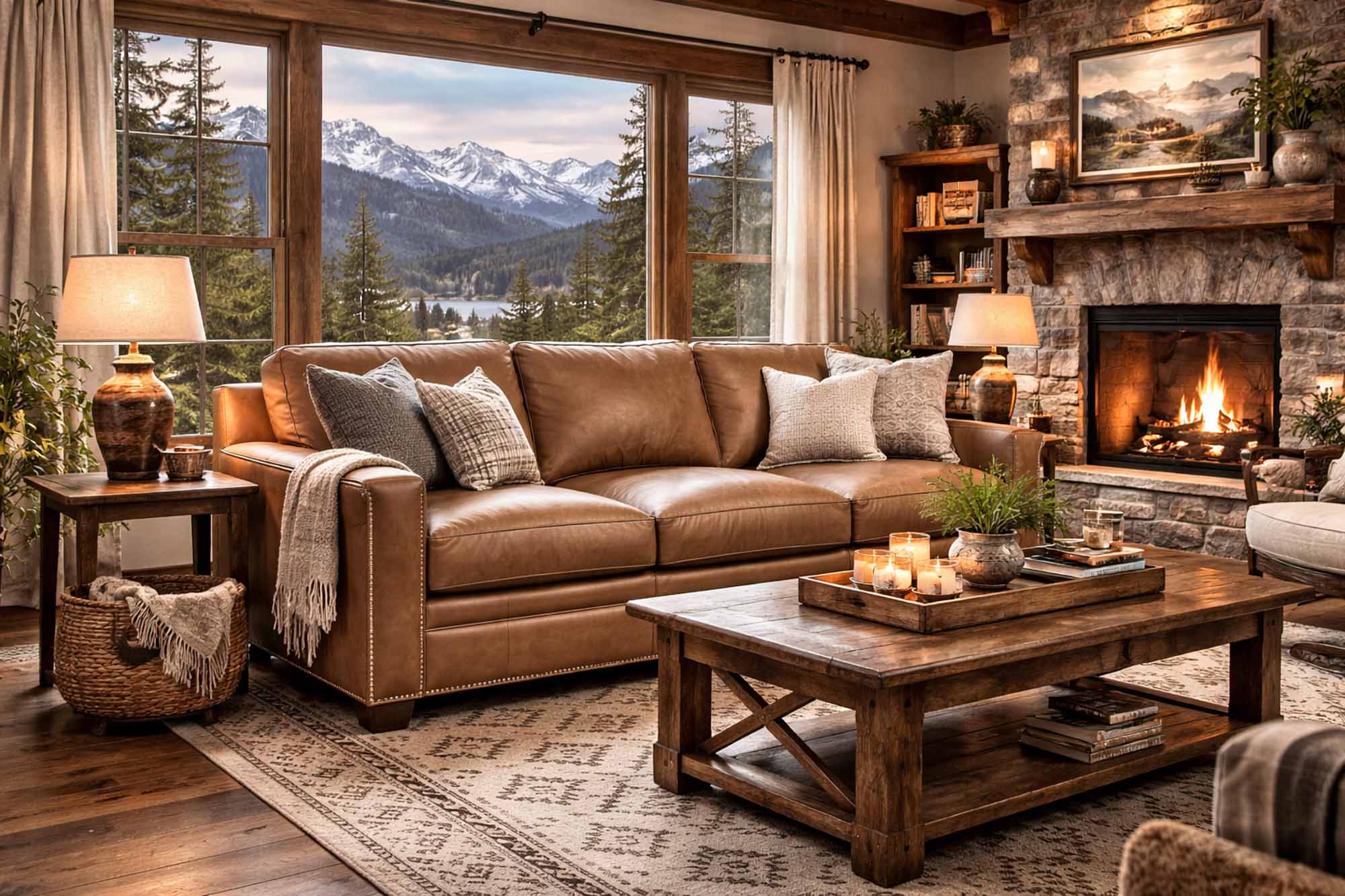 Ellary Leather Sofa - Image 9