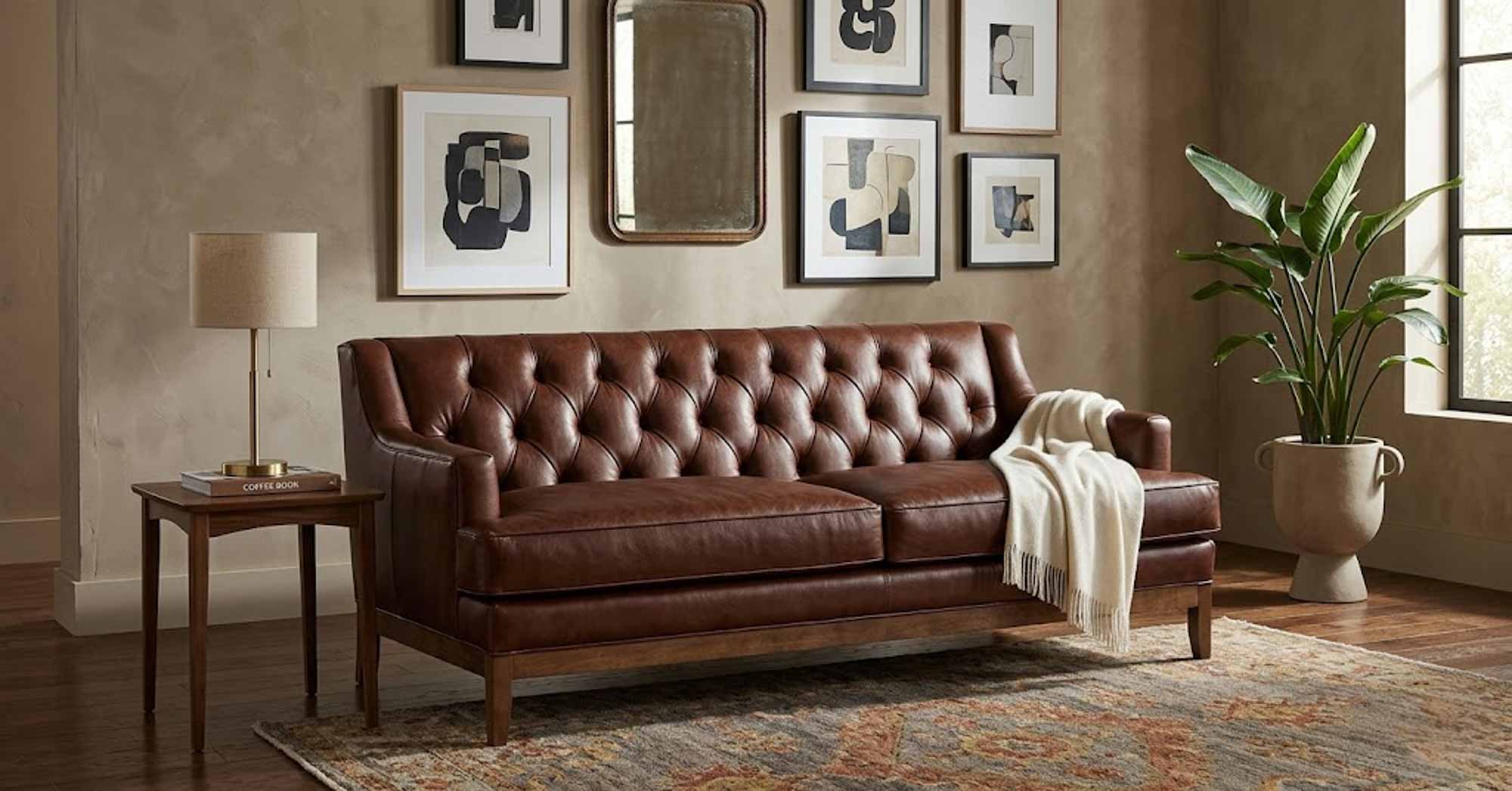 Elliot Leather Sofa - Image 4
