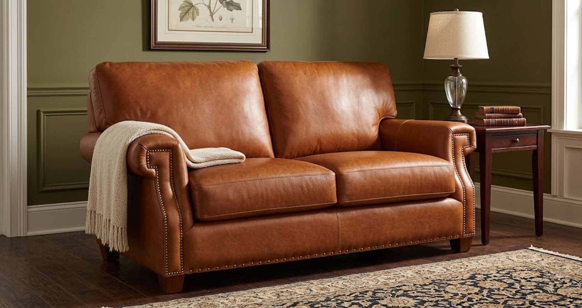 Empire Leather Loveseat - Image 2