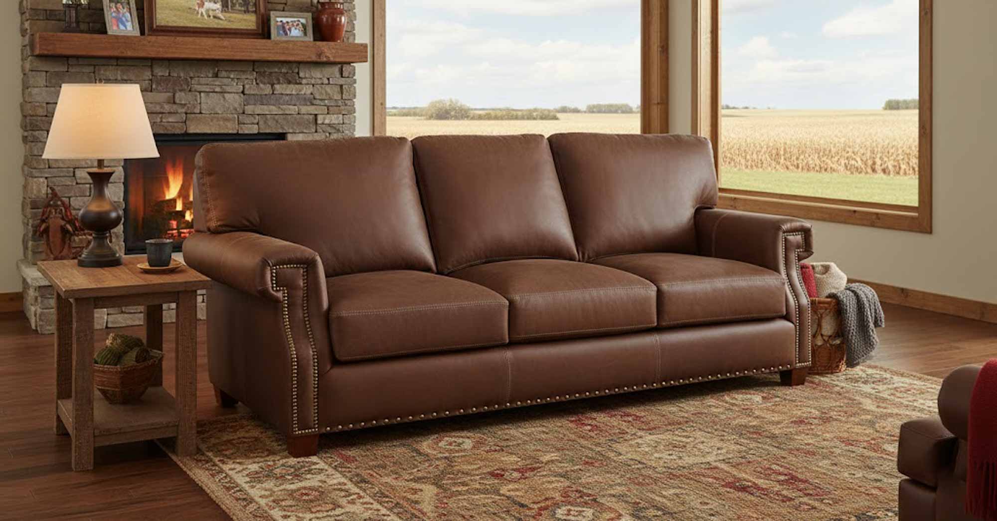 Empire Leather Sofa - Image 3