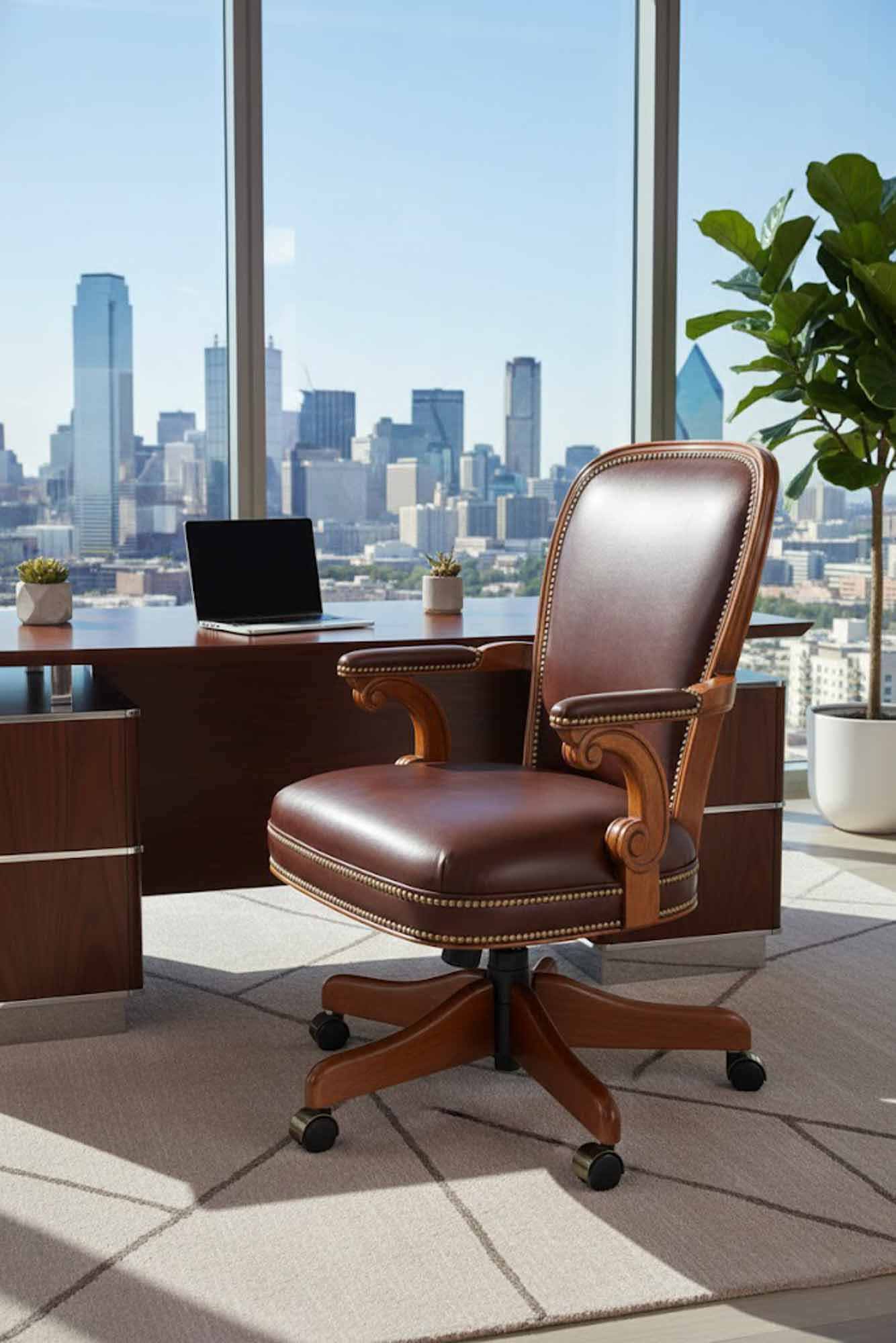 Evans Leather Executive Chair - Image 4