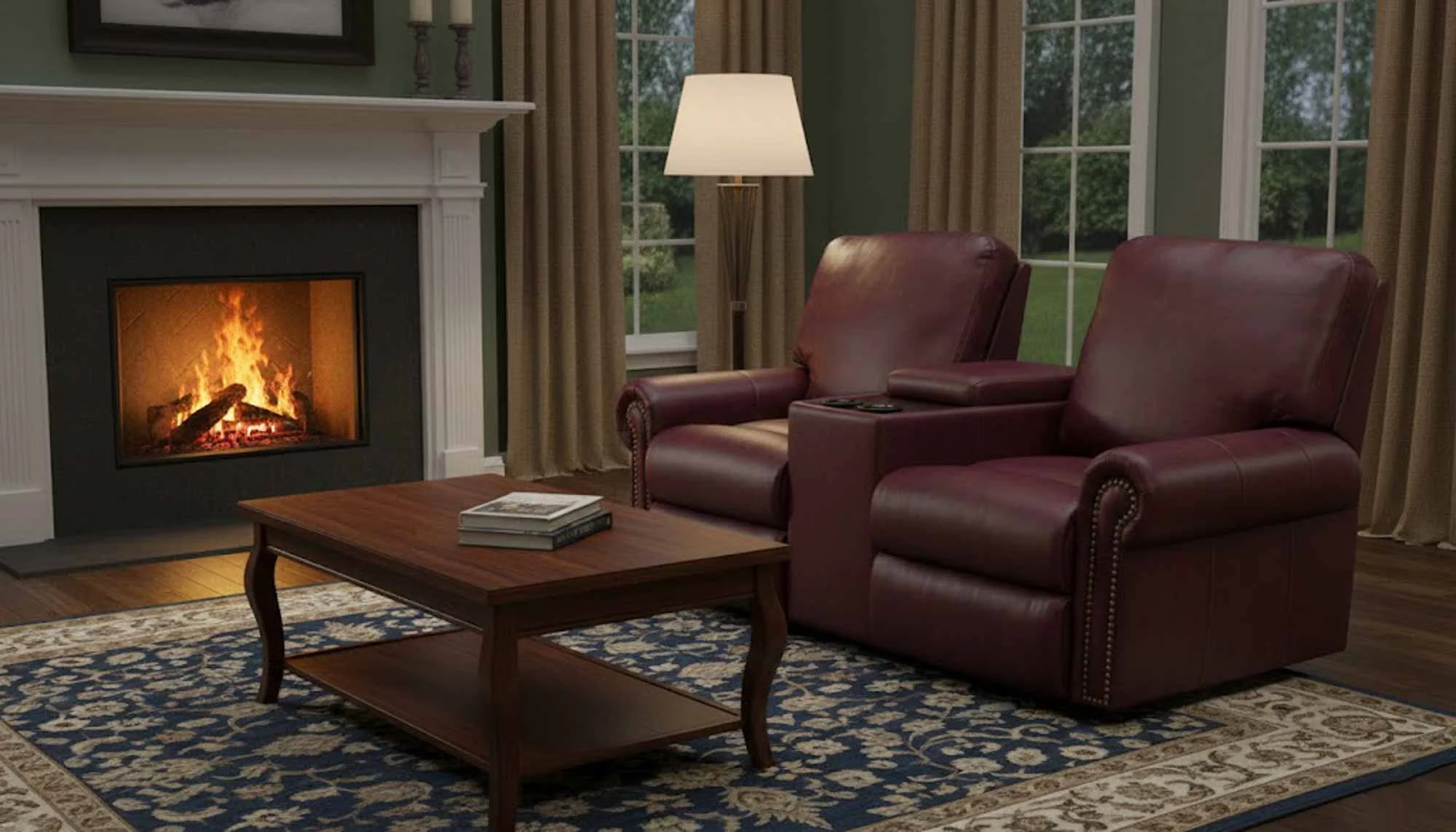 Fairmont Leather Reclining Loveseat Console - Image 3