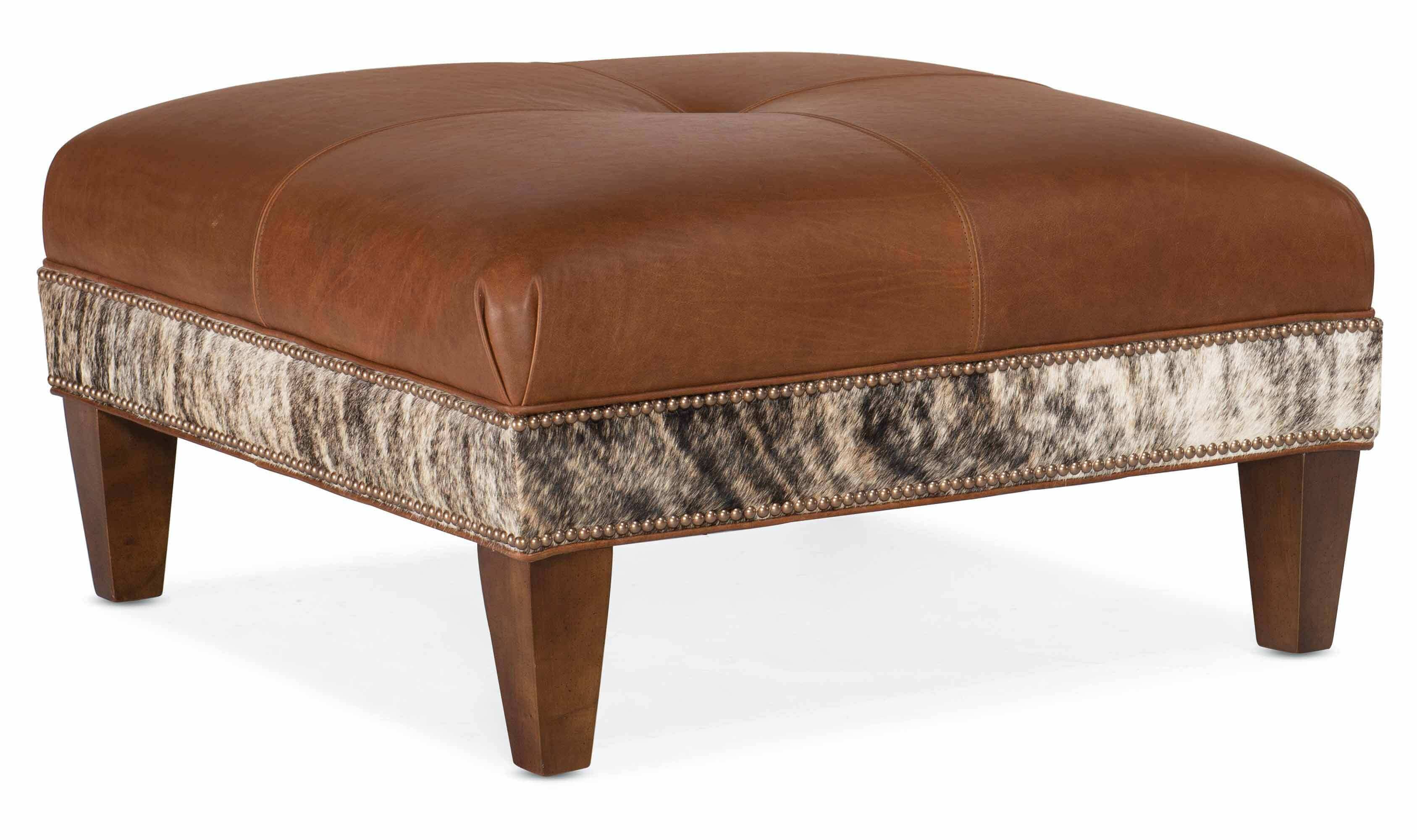 Fancy Leather Cocktail Ottoman
