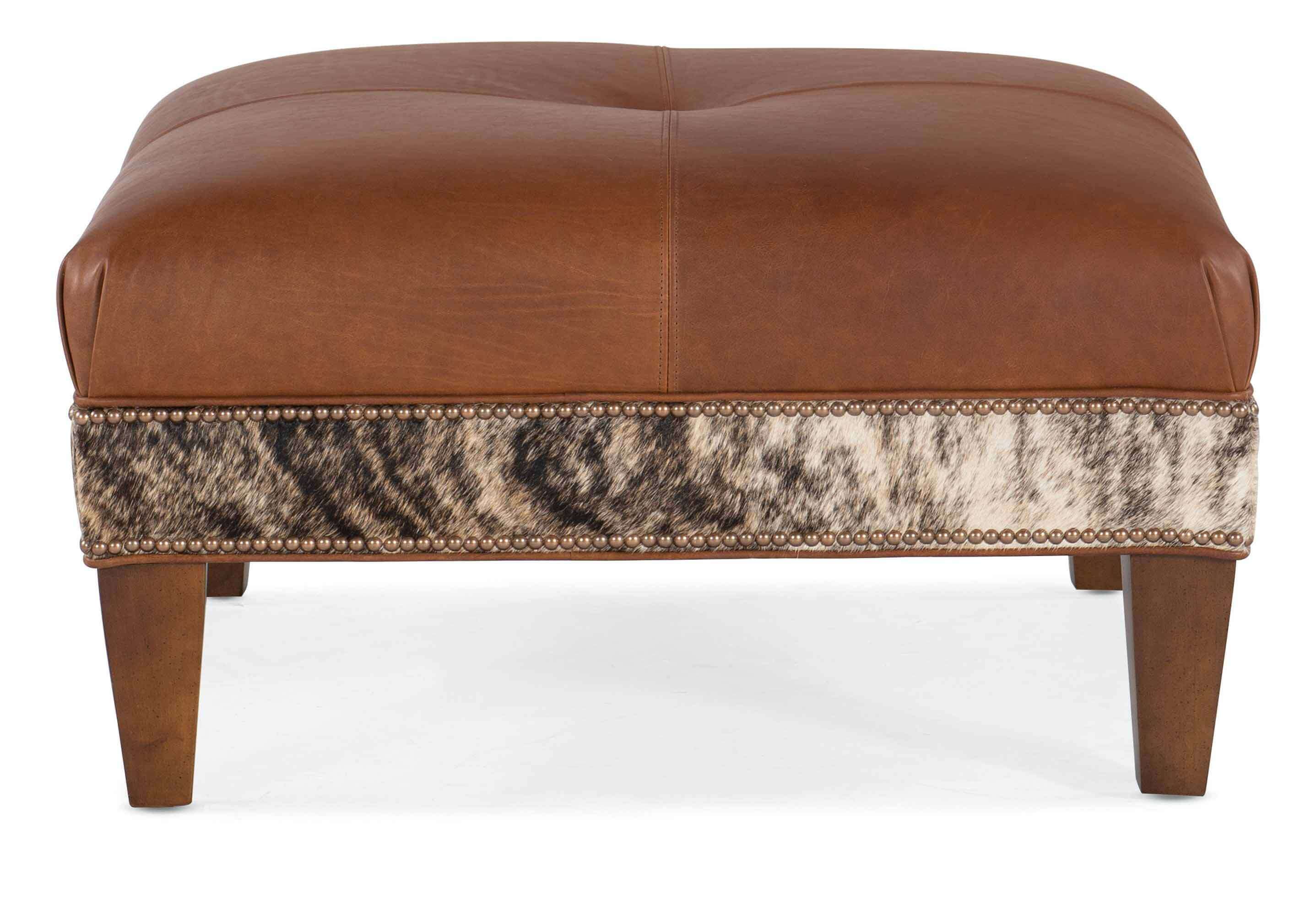 Fancy Leather Cocktail Ottoman - Image 2