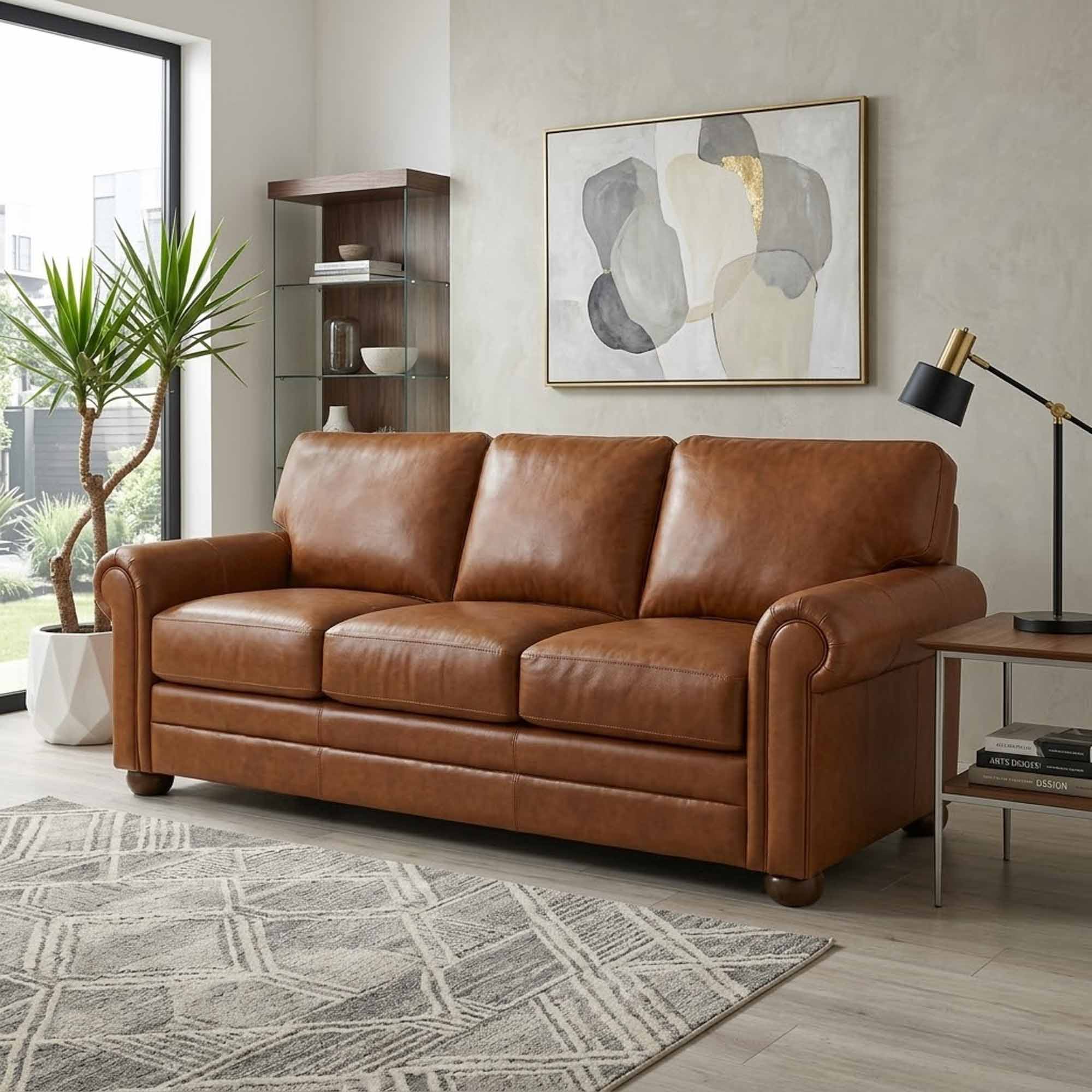 Georgia Leather Full Size Sofa Sleeper - Image 3