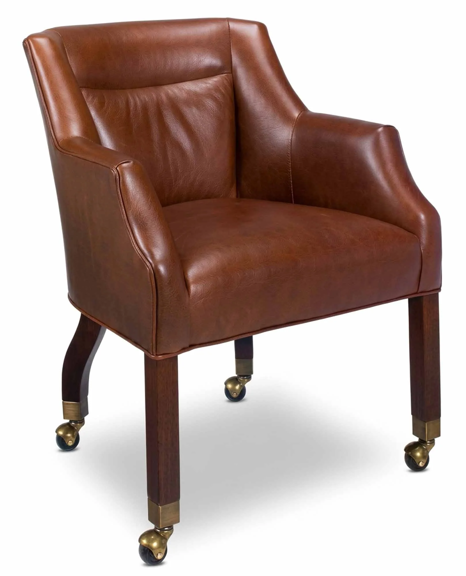 Grayce Leather Game Chair With Casters