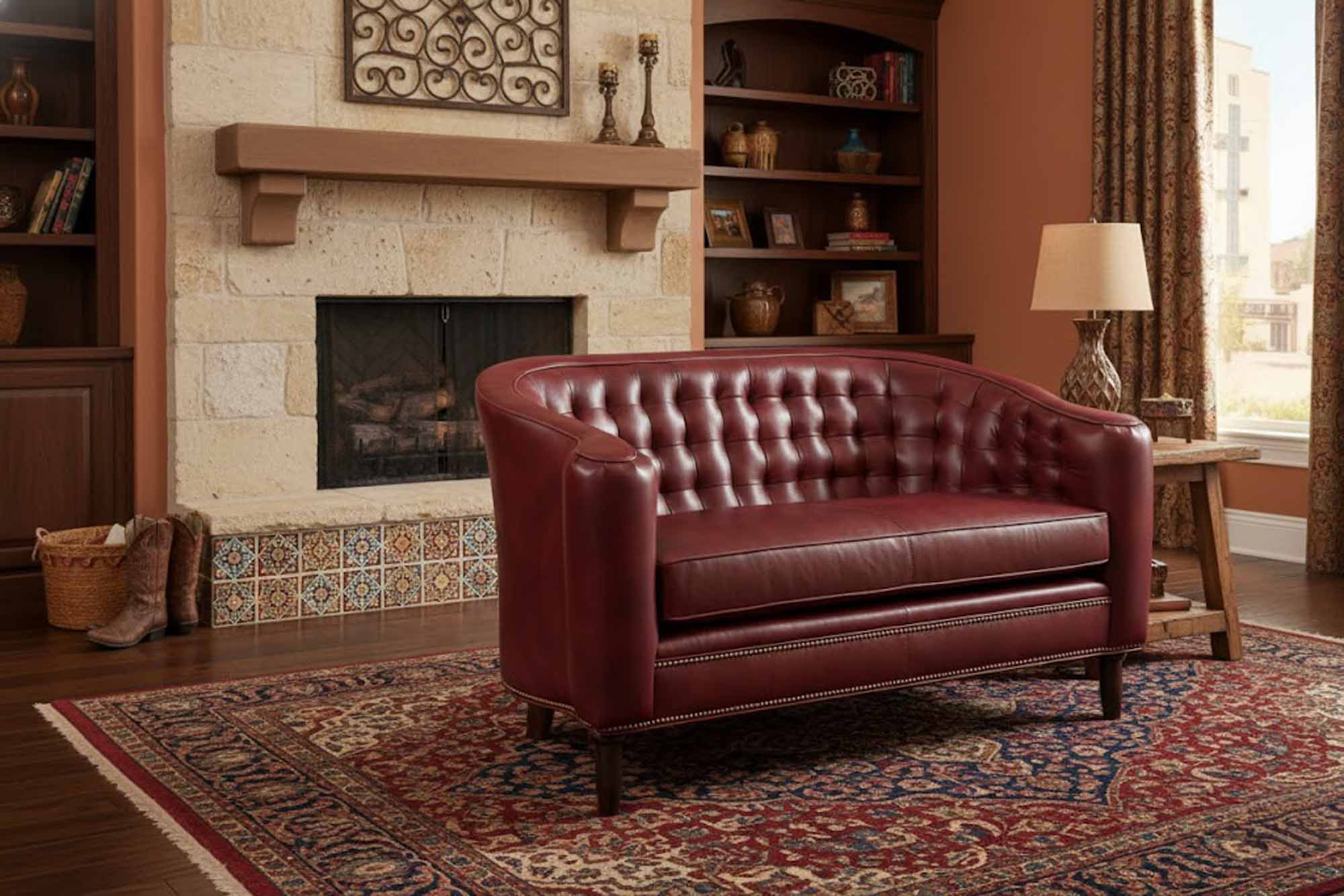 Halligan Leather Settee - Image 5