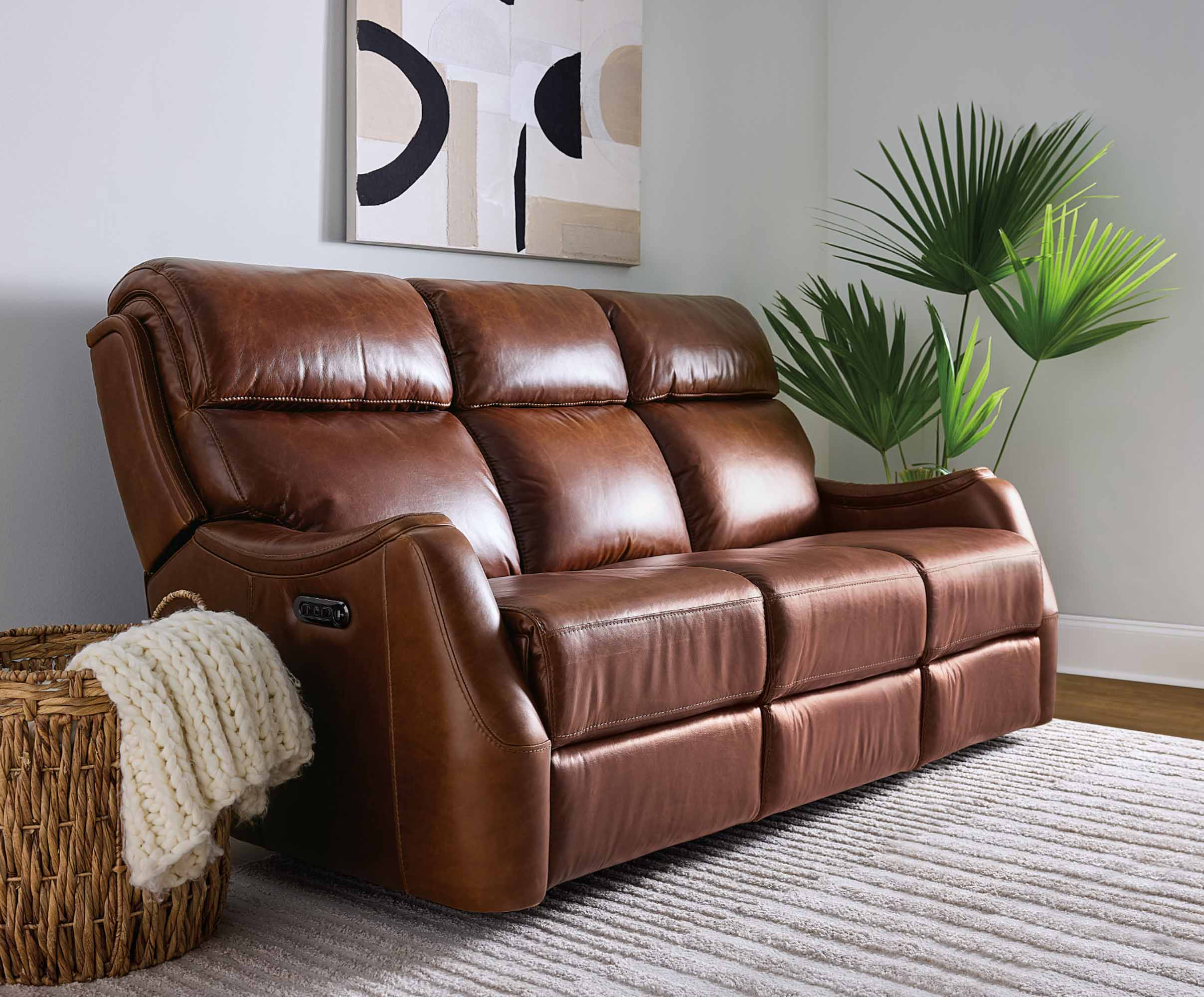 Harlan Zero Gravity Leather Power Reclining Sofa With Articulating Headrest - Image 7