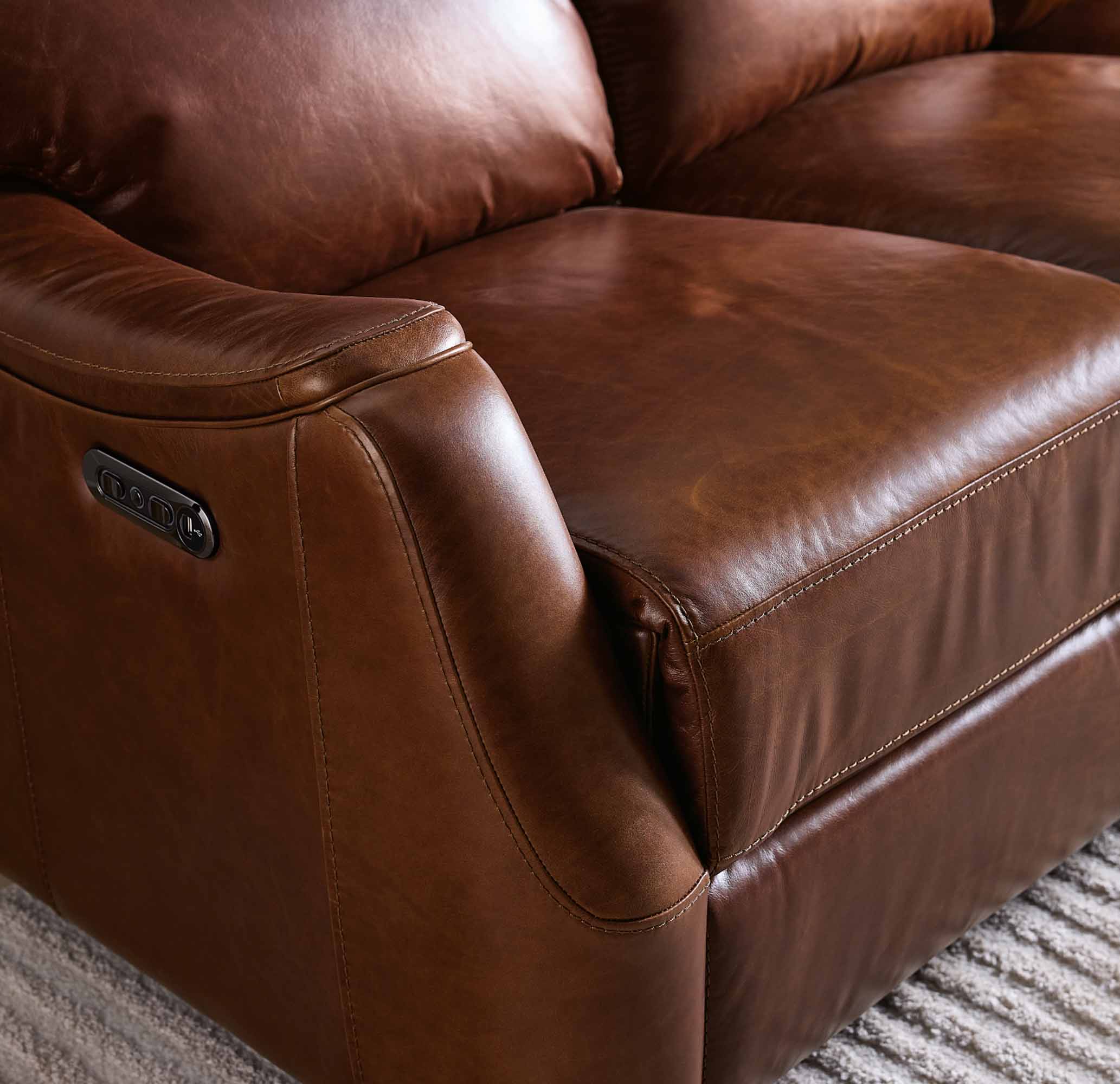 Harlan Zero Gravity Leather Power Reclining Sofa With Articulating Headrest - Image 8