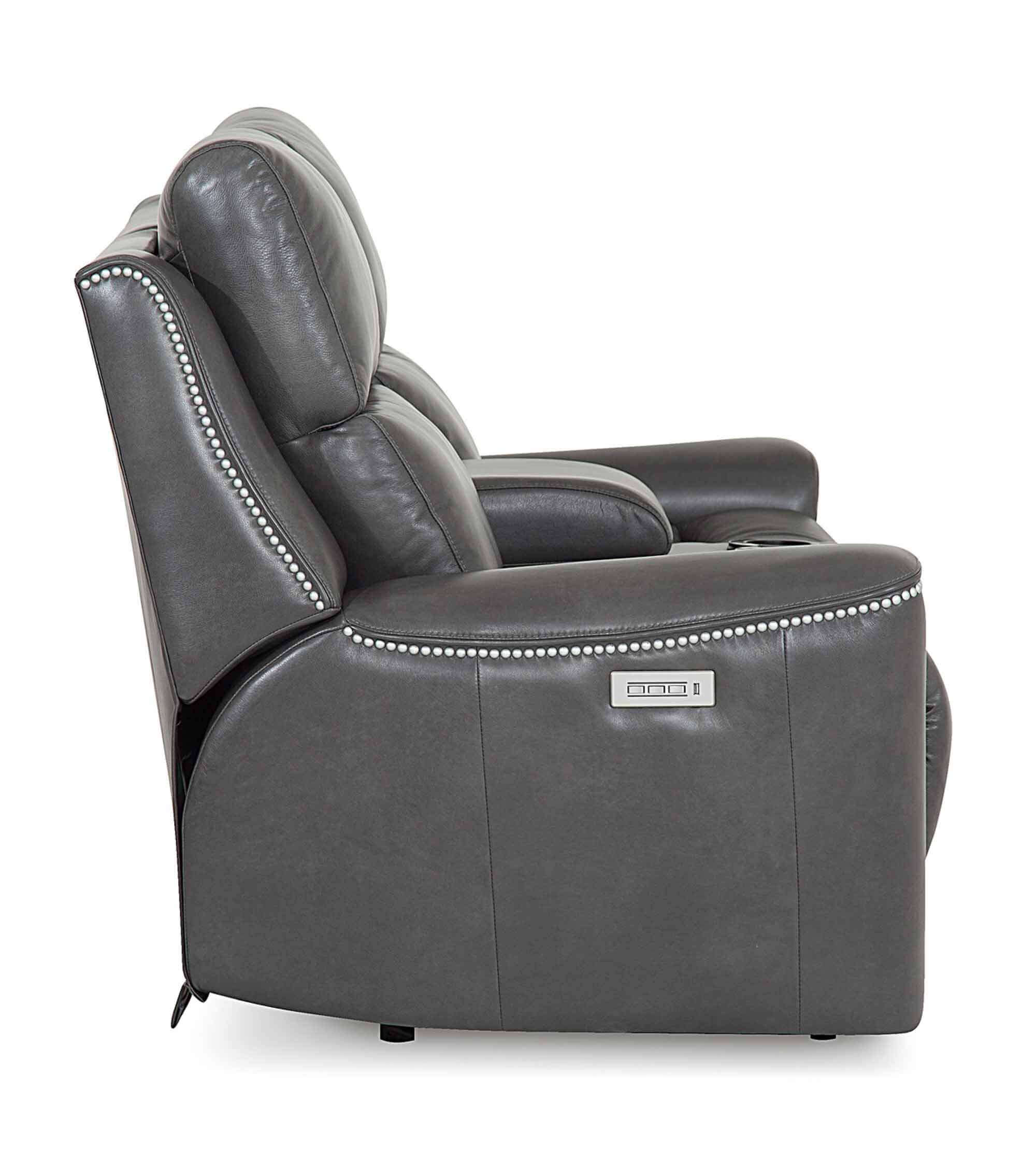 Hastings Leather Power Reclining Loveseat Console With Articulating Headrest - Image 3