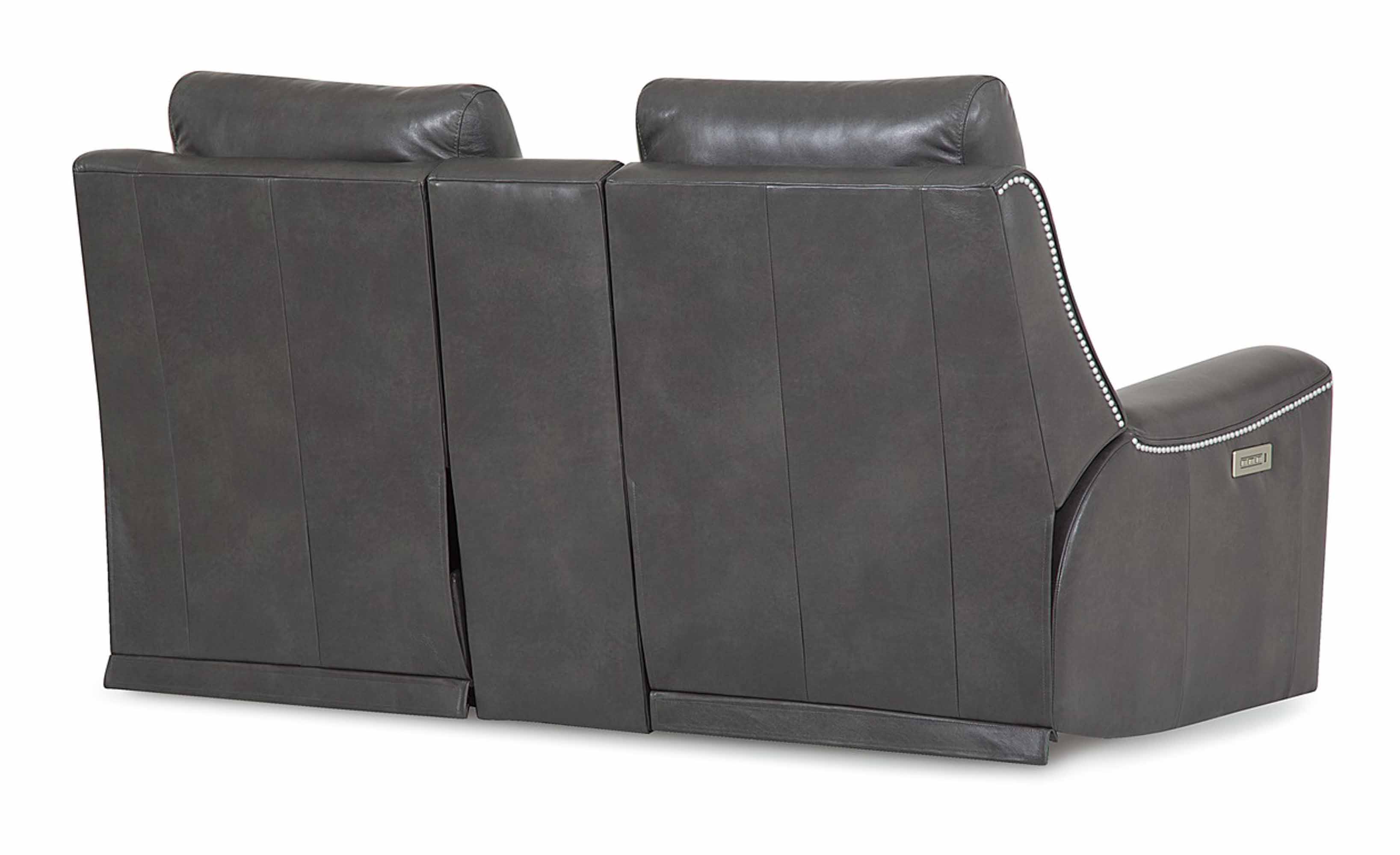 Hastings Leather Power Reclining Loveseat Console With Articulating Headrest - Image 4