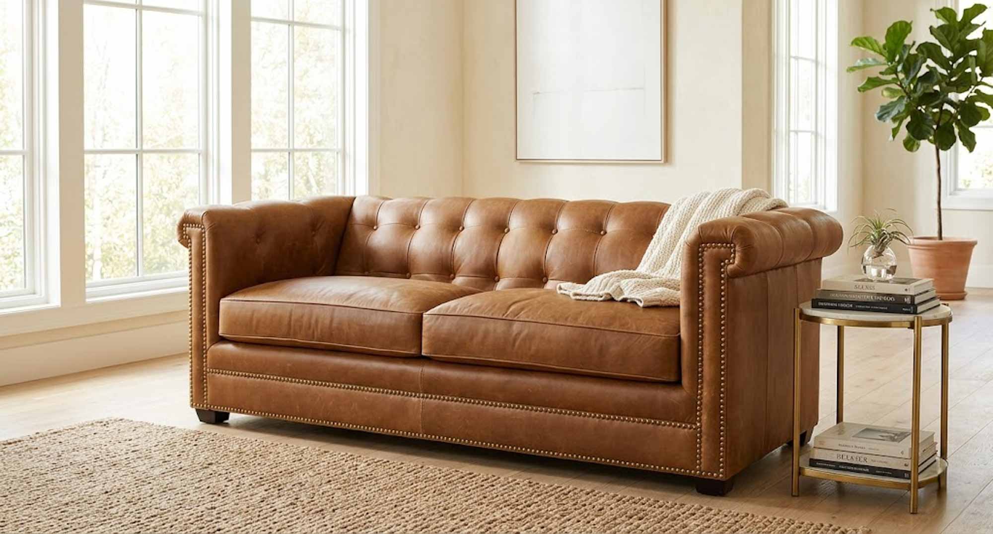 Hawkins Leather Queen Size Sofa Sleeper - Image 2