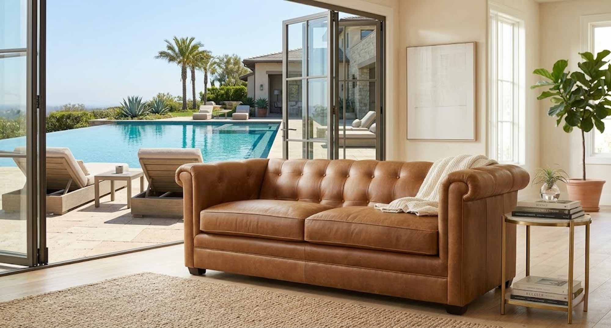 Hawkins Leather Queen Size Sofa Sleeper - Image 3