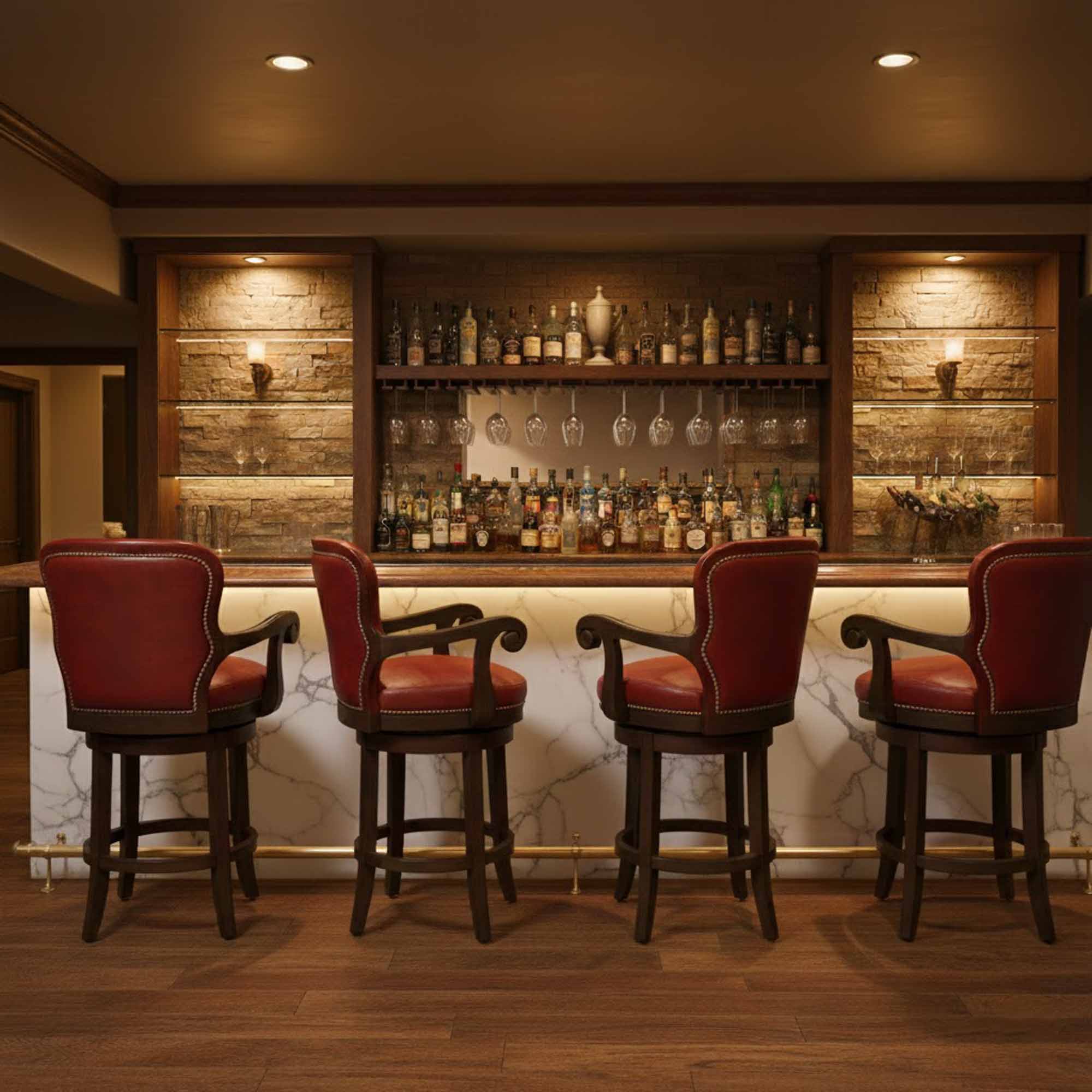 Hillsdale Leather Swivel Bar Stool - Image 4