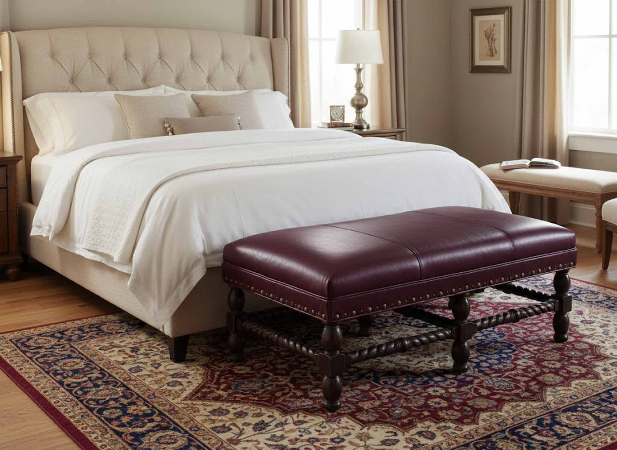 Hoover Leather Bench - Image 3