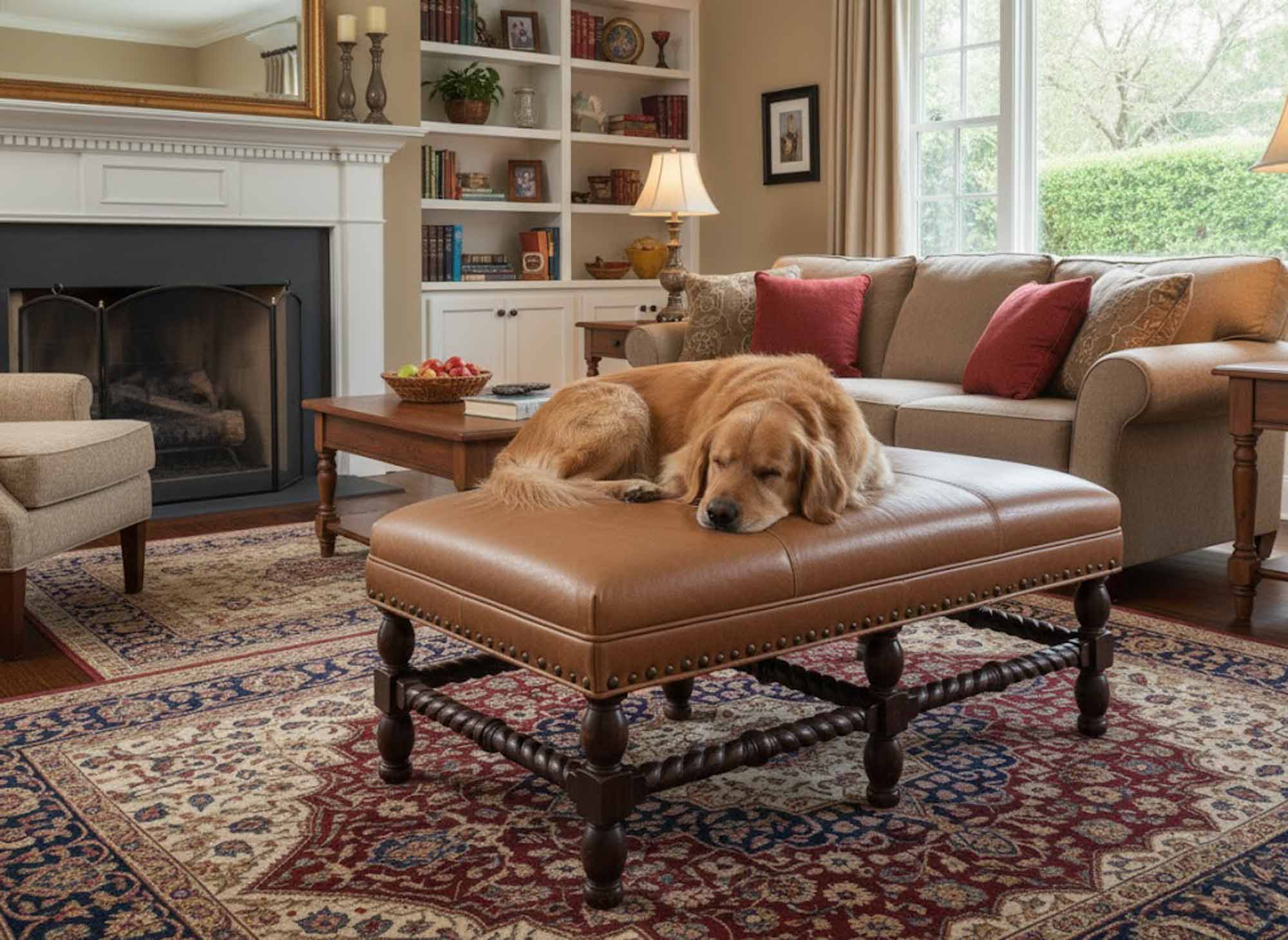 Hoover Leather Bench - Image 4