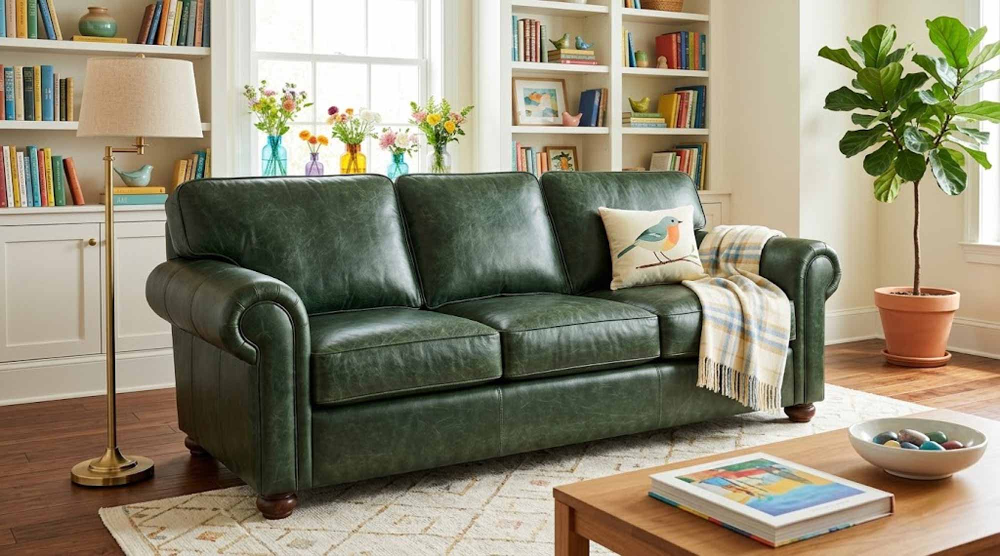 Isenhour Leather Queen Size Sofa Sleeper - Image 6