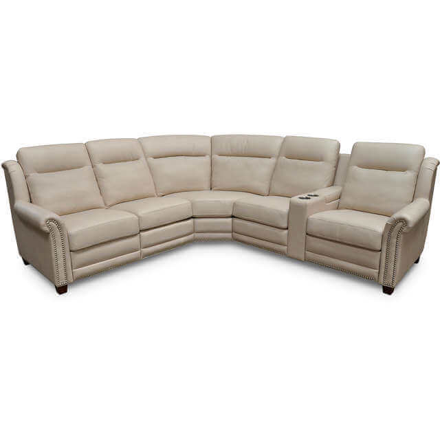 Isla Leather Power Reclining Sectional With Articulating Headrest