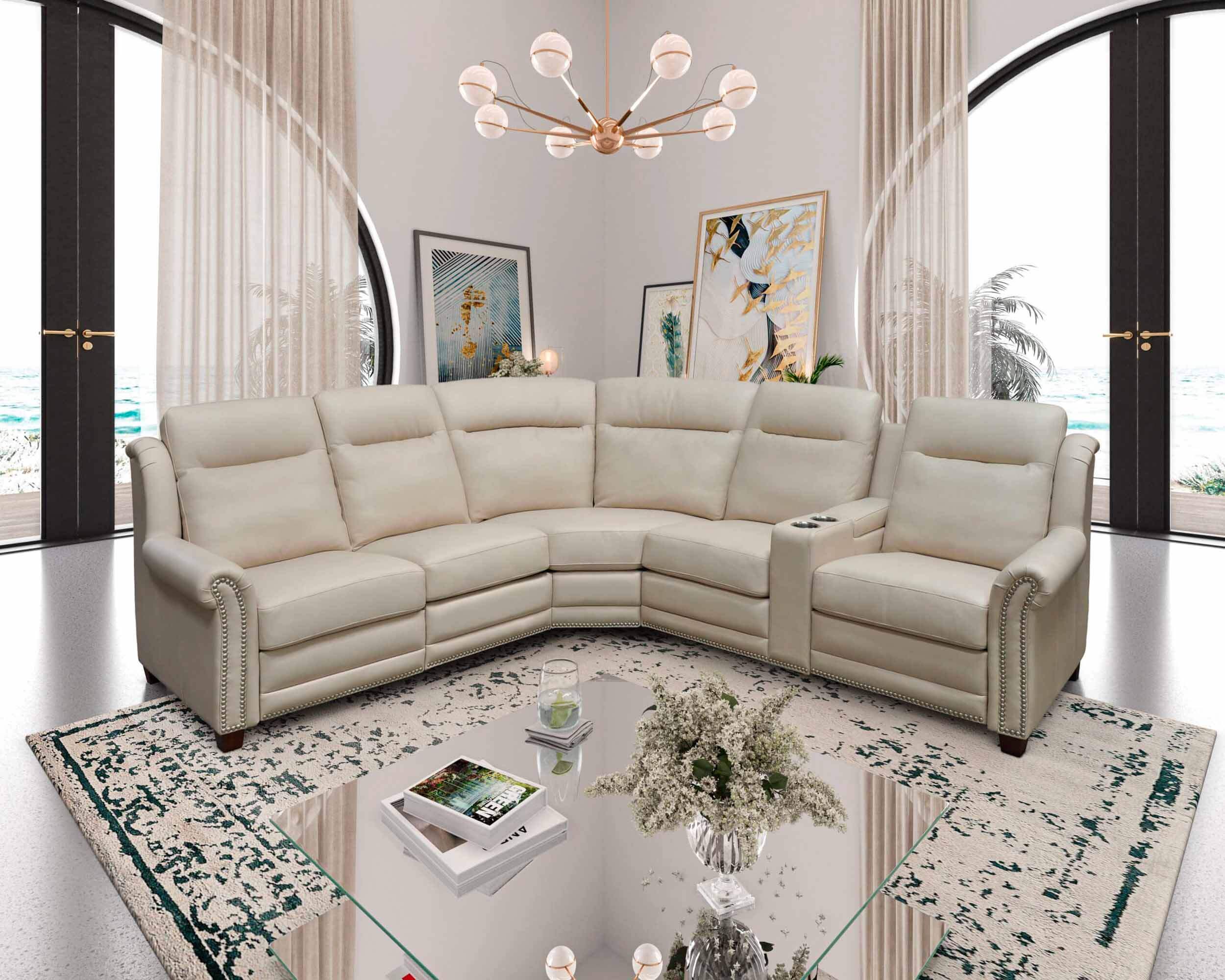 Isla Leather Power Reclining Sectional With Articulating Headrest - Image 2