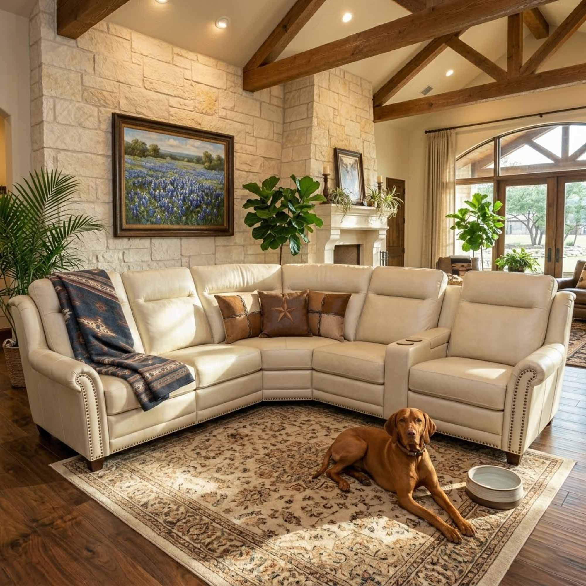 Isla Leather Power Reclining Sectional With Articulating Headrest - Image 3