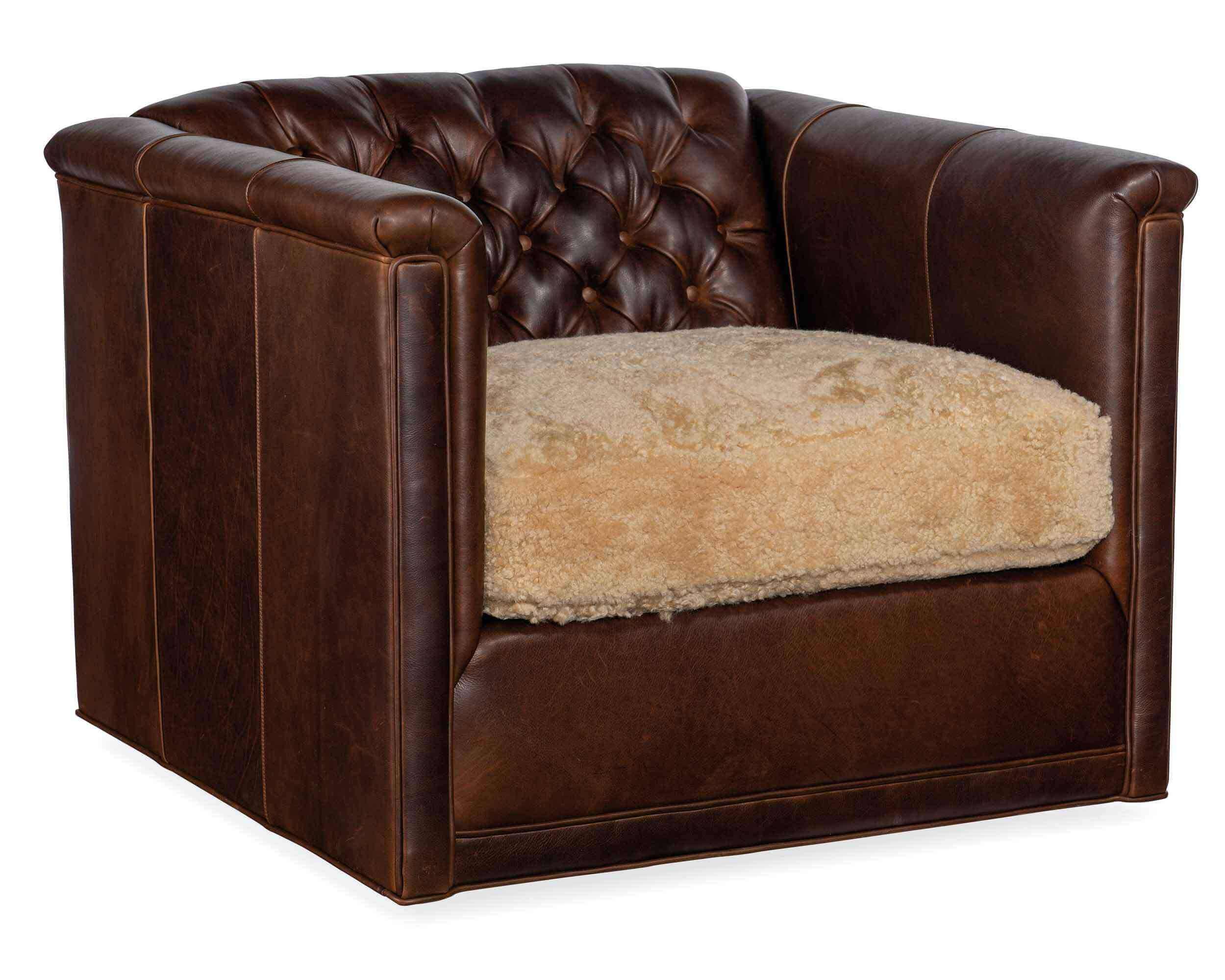 Jaden Leather Swivel Chair - Image 4