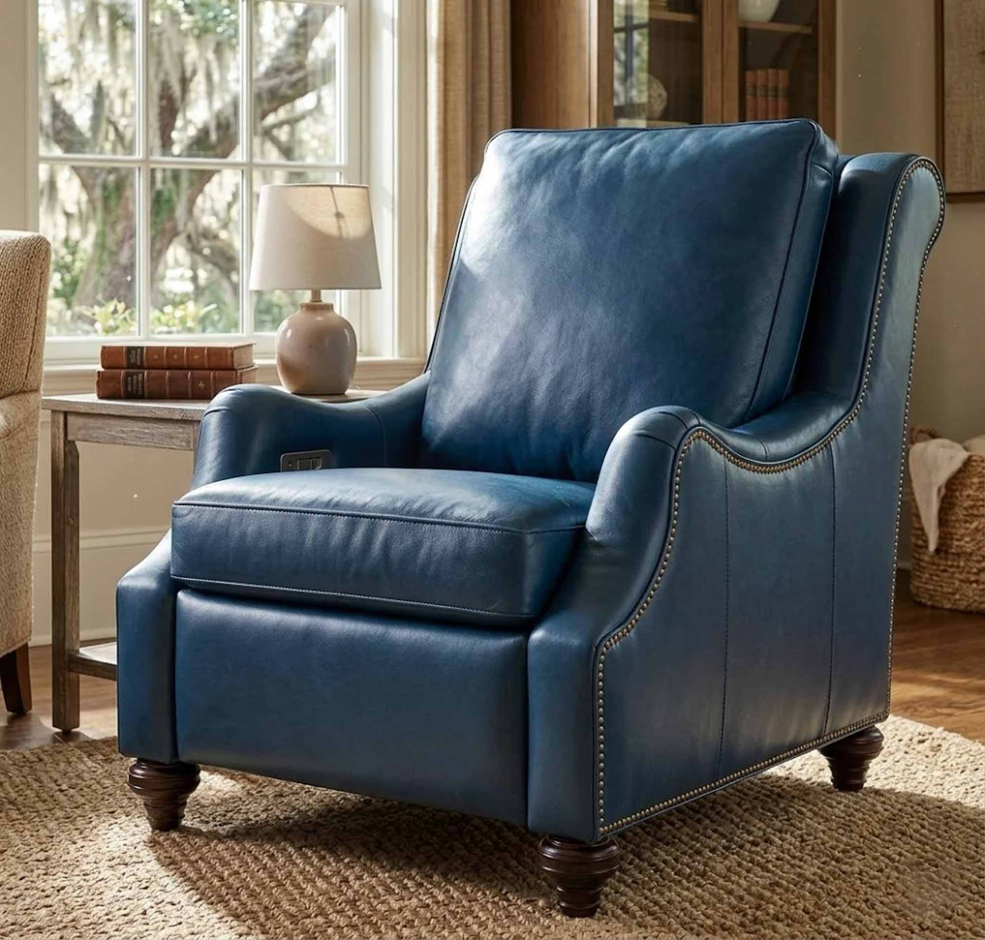 Jake Leather Power Recliner With Articulating Headrest - Image 7