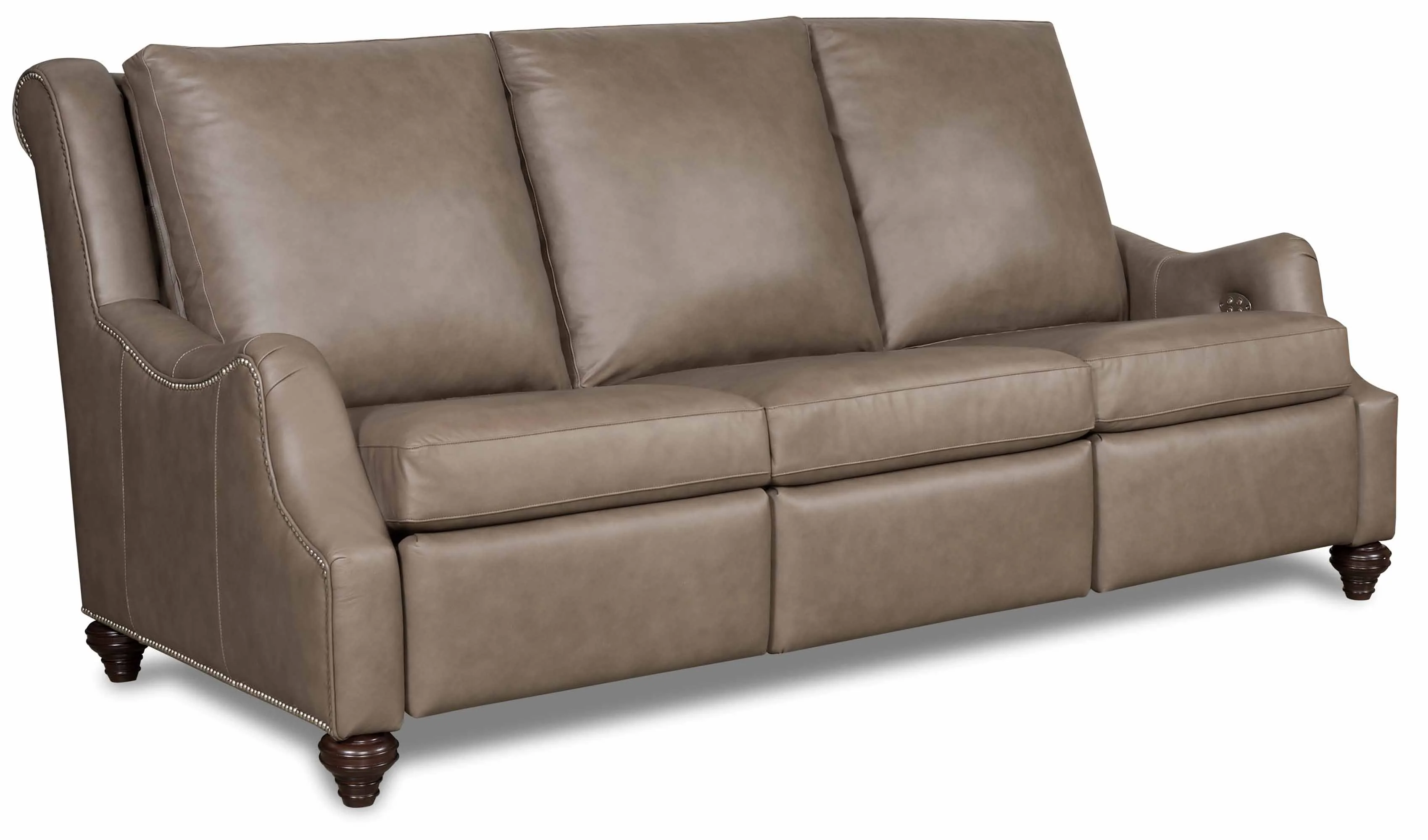 Jake Leather Power Reclining Sofa With Articulating Headrest