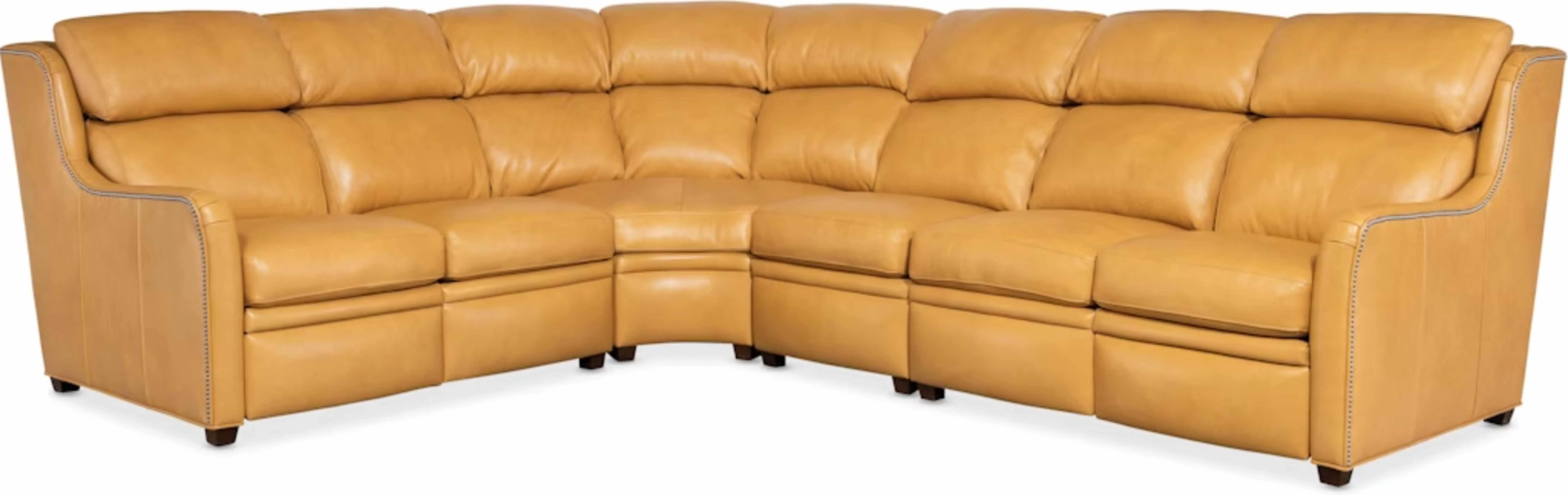 Johnson Leather Power Reclining Sectional With Articulating Headrest