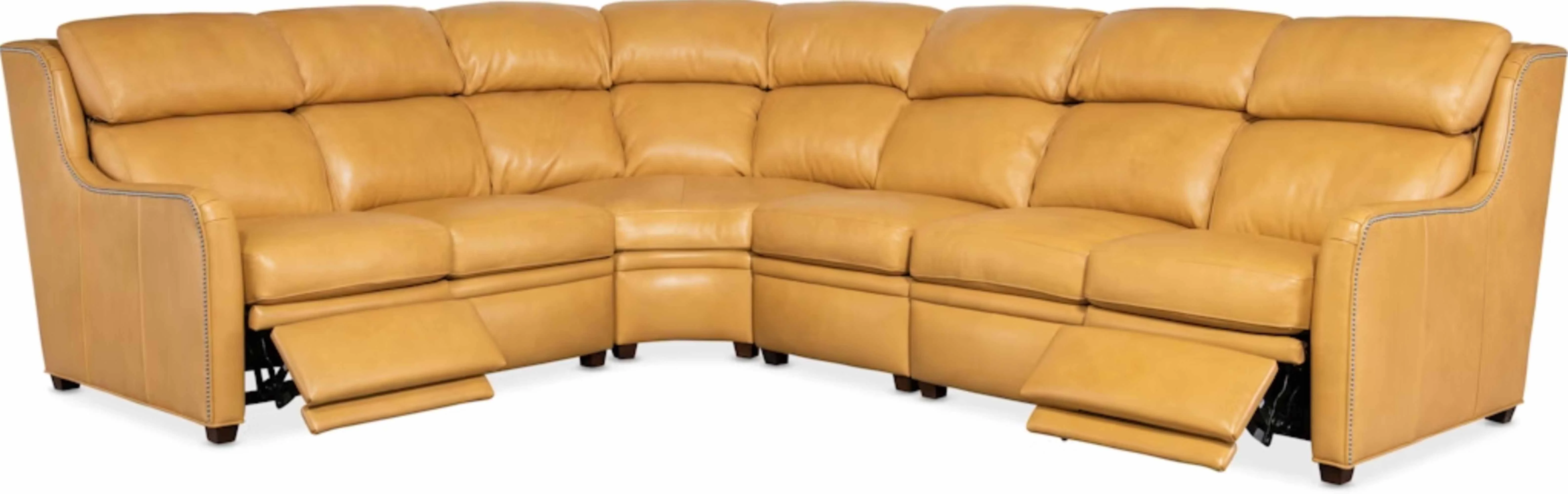 Johnson Leather Power Reclining Sectional With Articulating Headrest - Image 4