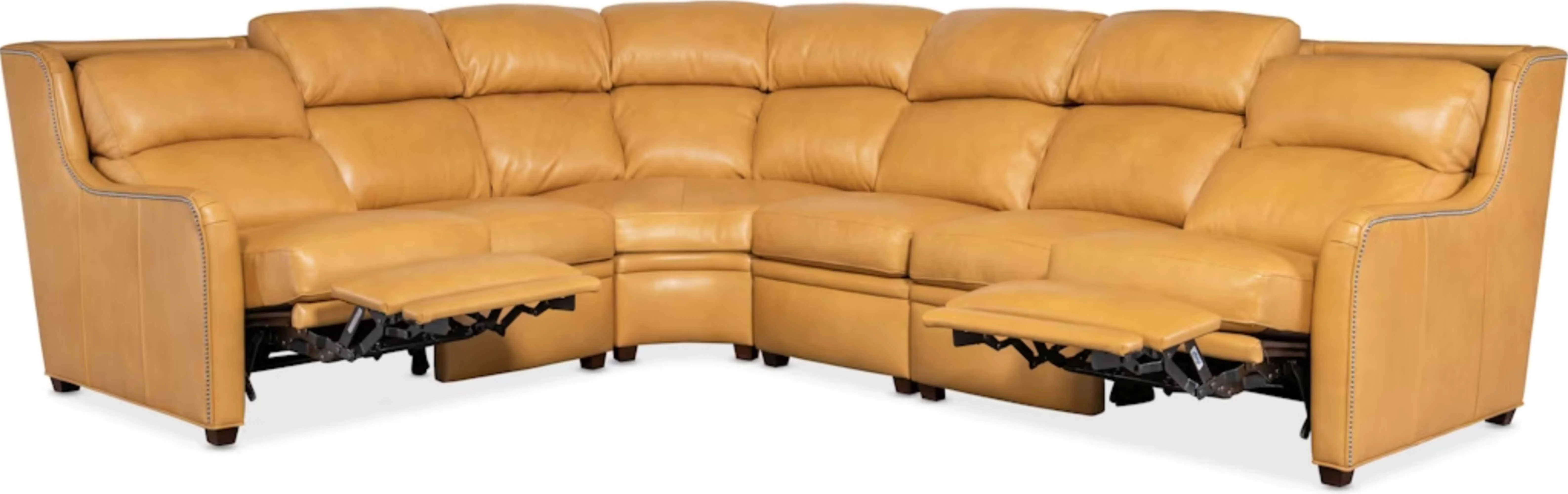 Johnson Leather Power Reclining Sectional With Articulating Headrest - Image 5