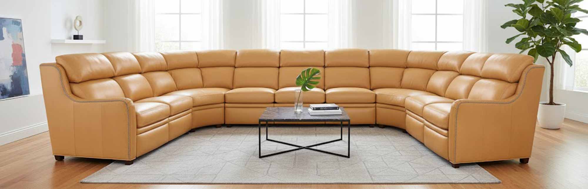 Johnson Leather Power Reclining Sectional With Articulating Headrest - Image 6