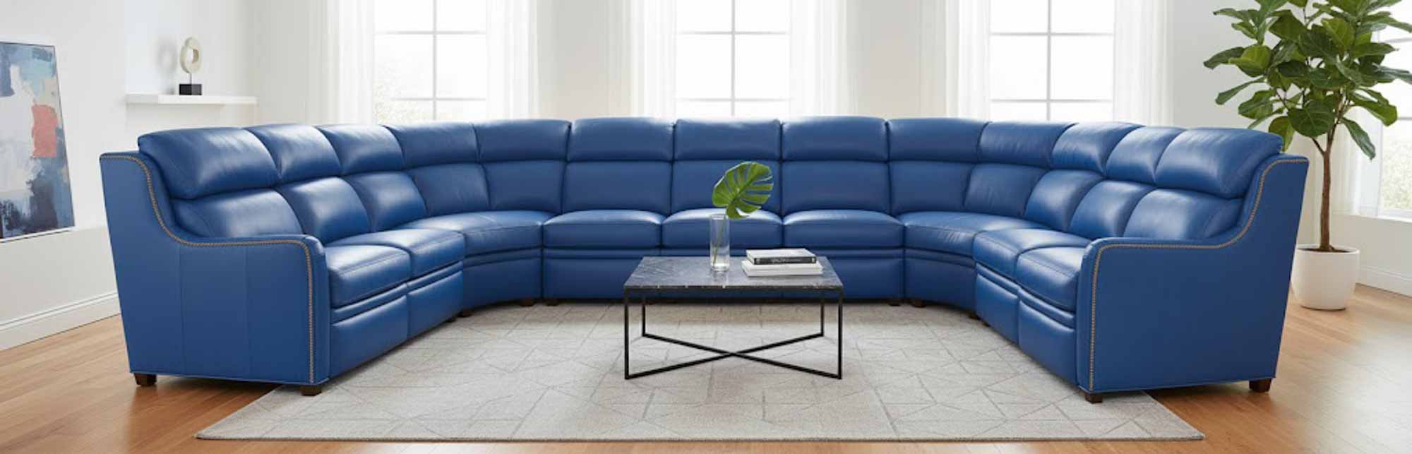 Johnson Leather Power Reclining Sectional With Articulating Headrest - Image 7