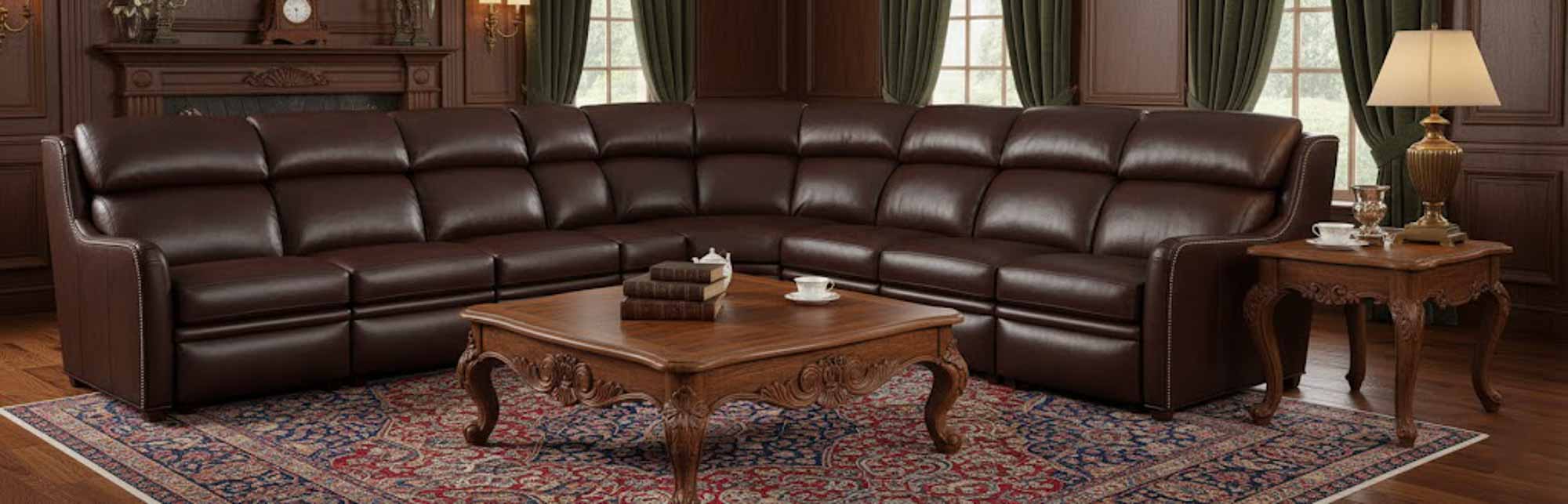 Johnson Leather Power Reclining Sectional With Articulating Headrest - Image 8